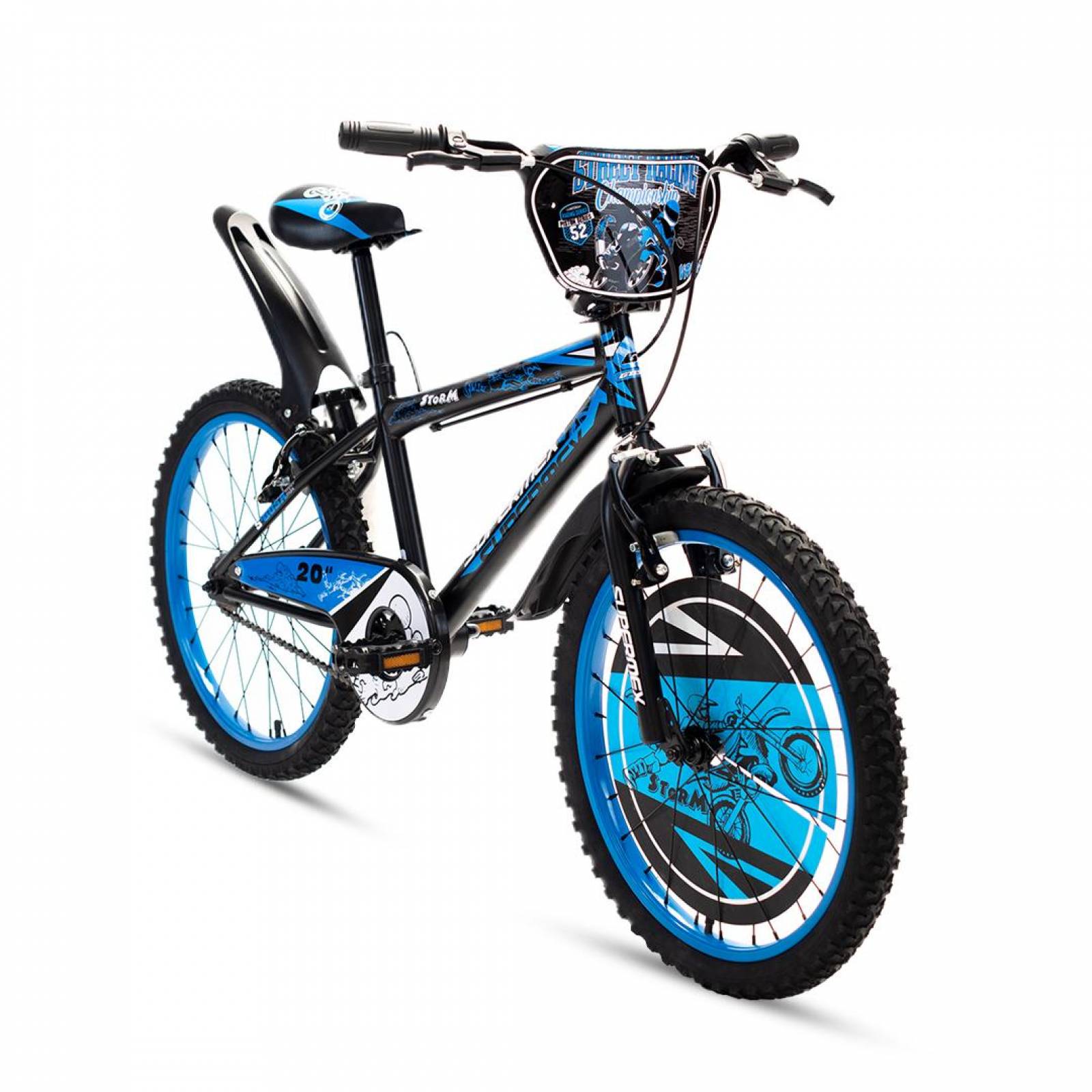 Bicicleta Rodada 20 Infantil para Niño Storm Azul Negro Gosa 
