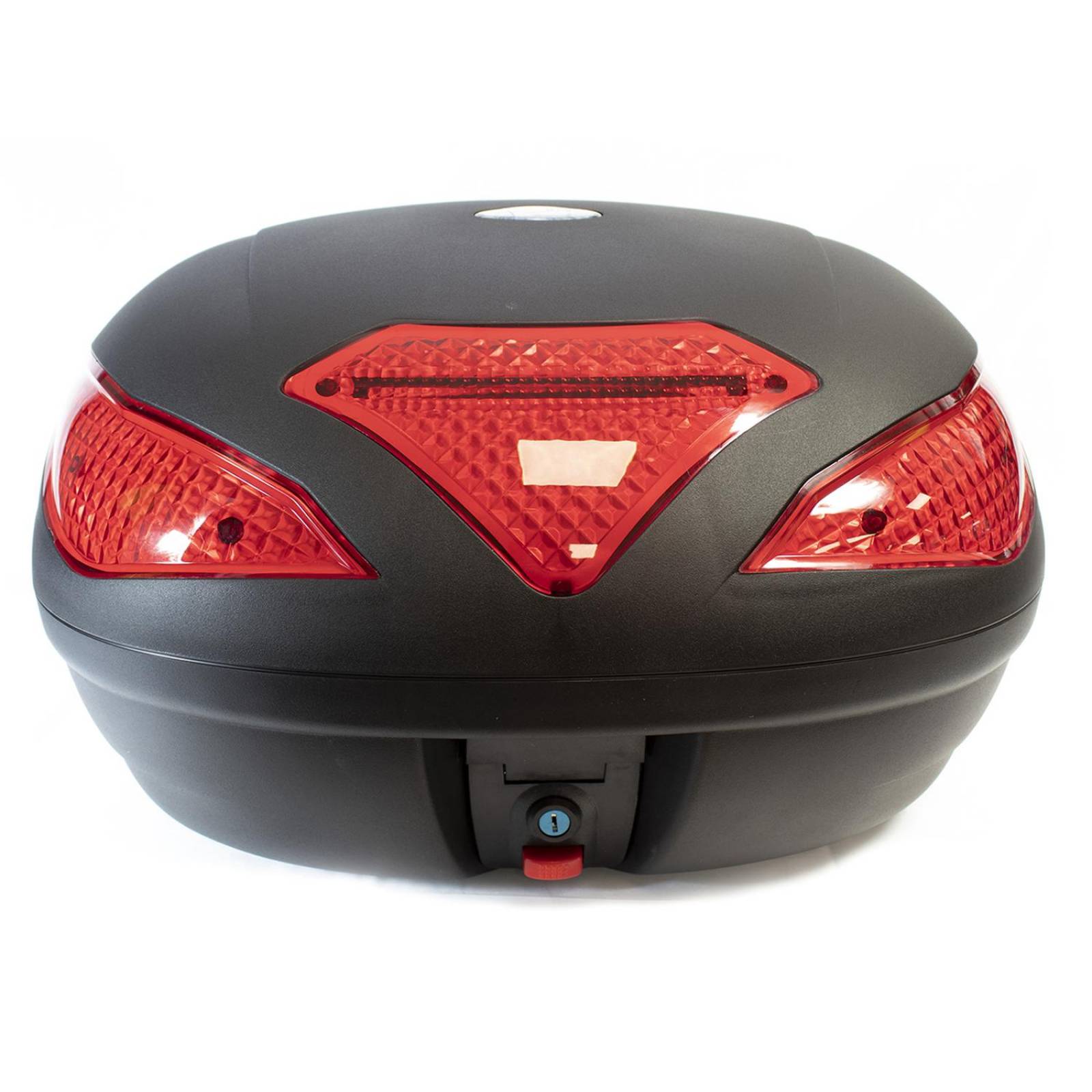 Caja Maletero Porta Equipaje Moto Top Case Led 43 L Negro 