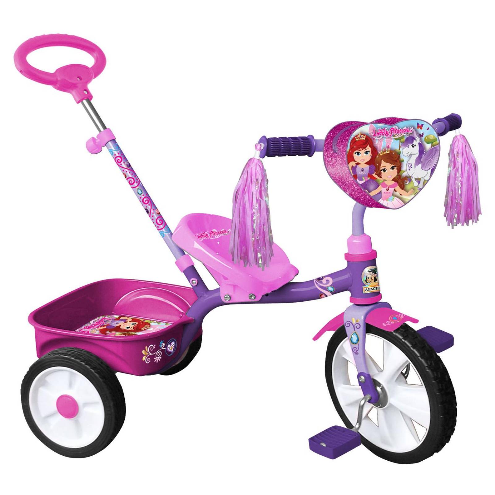 Triciclo Apache R12 Lovely Princess Barandal Con Empuje 0982 