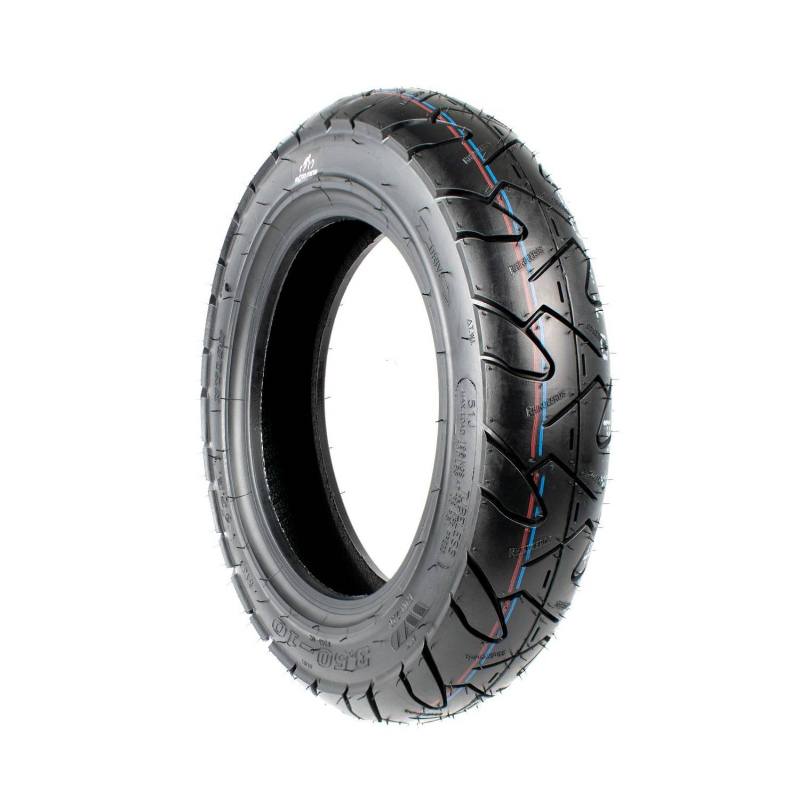 Llanta 3.50-10 para moto tubeless 51J X6011 Motometa 