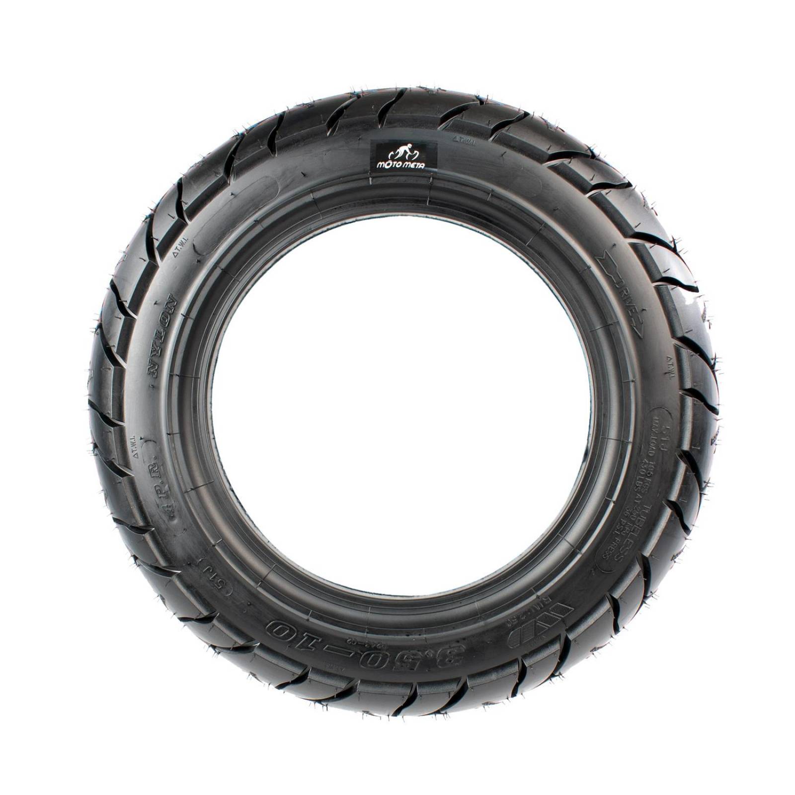 Llanta 3.50-10 para moto tubeless 51J X6011 Motometa 