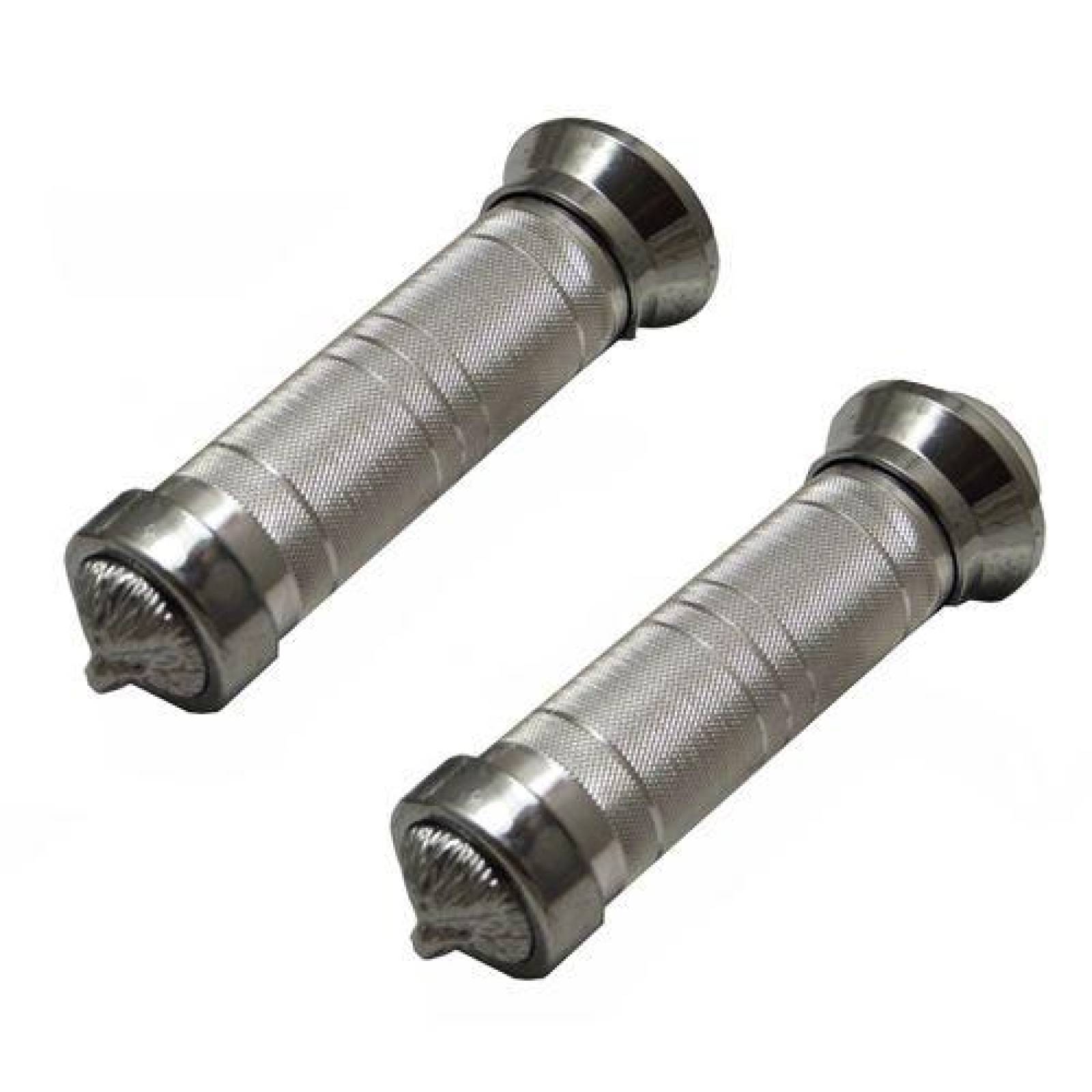 Puños Para Moto Plateados De Aluminio Eagle Eva 