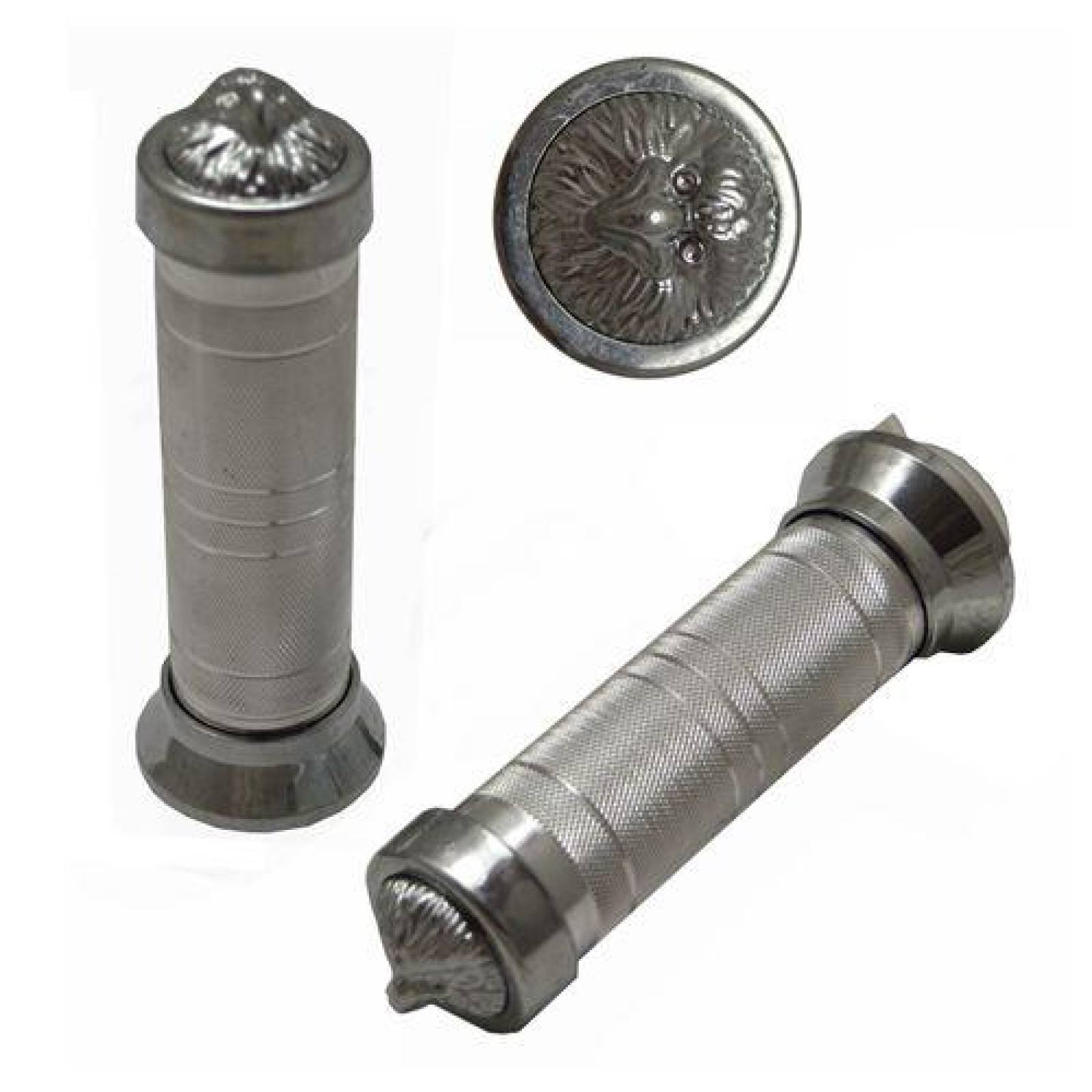 Puños Para Moto Plateados De Aluminio Eagle Eva 