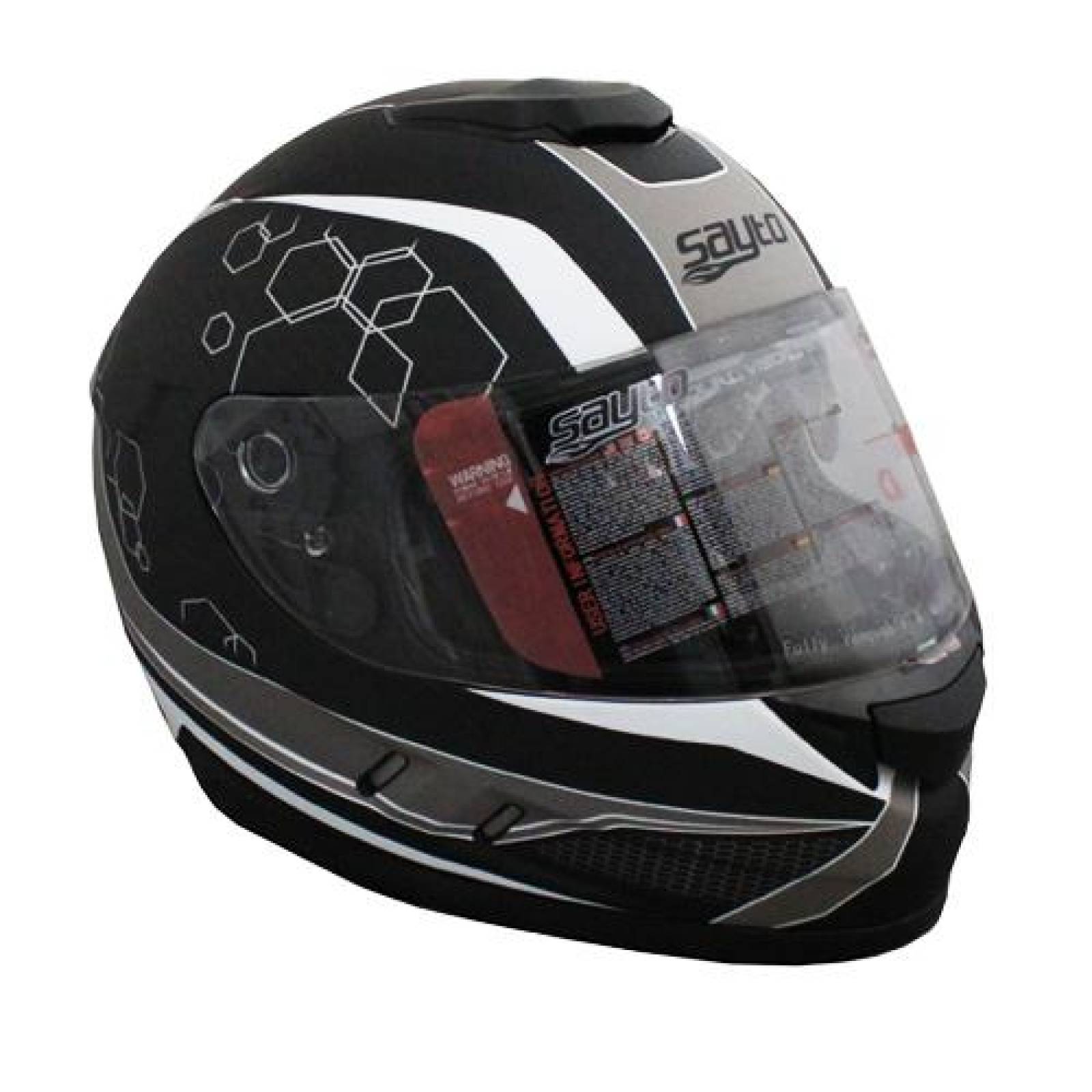 Casco Sayto Pro Racer Gris Cerrado Talla L