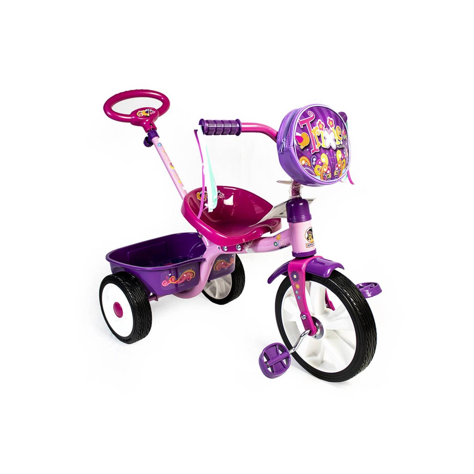 Triciclo Apache R12 Trixie Con Barra De Empuje Y Casco 947 