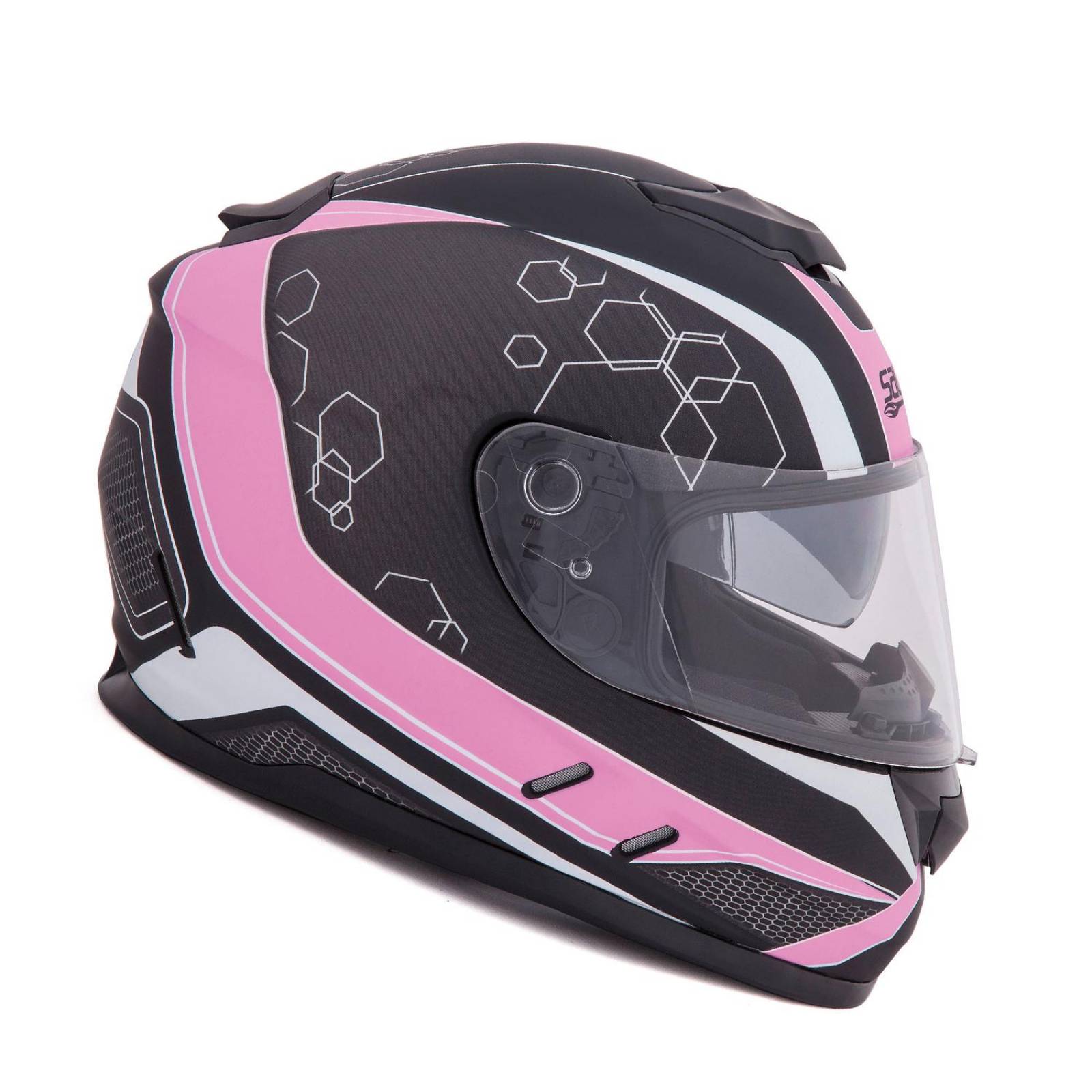 Casco Sayto Pro Racer Rosa Cerrado Talla Xl 
