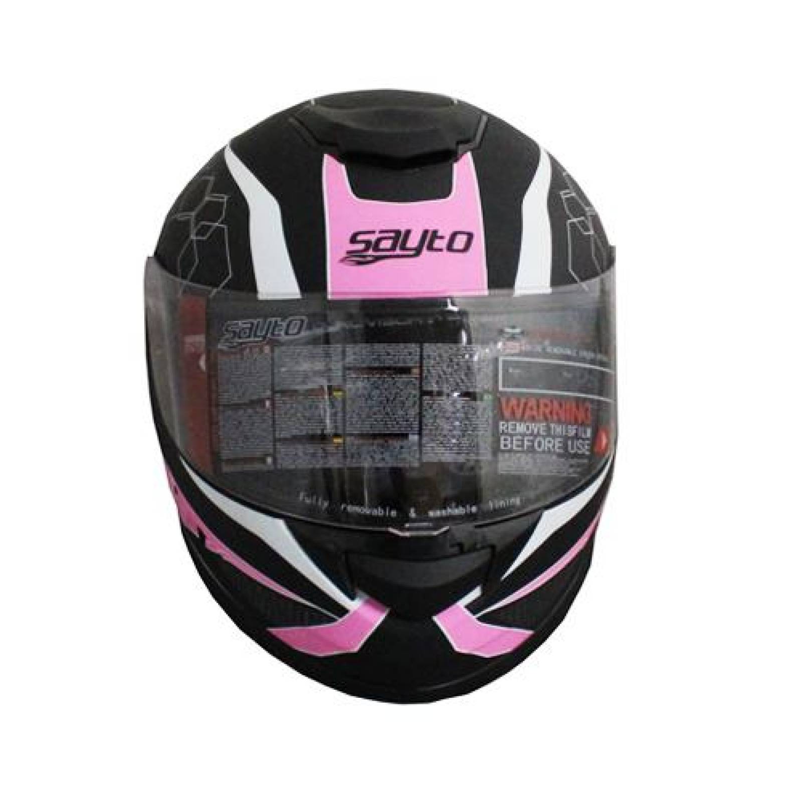 Casco Sayto Pro Racer Rosa Cerrado Talla Xl 