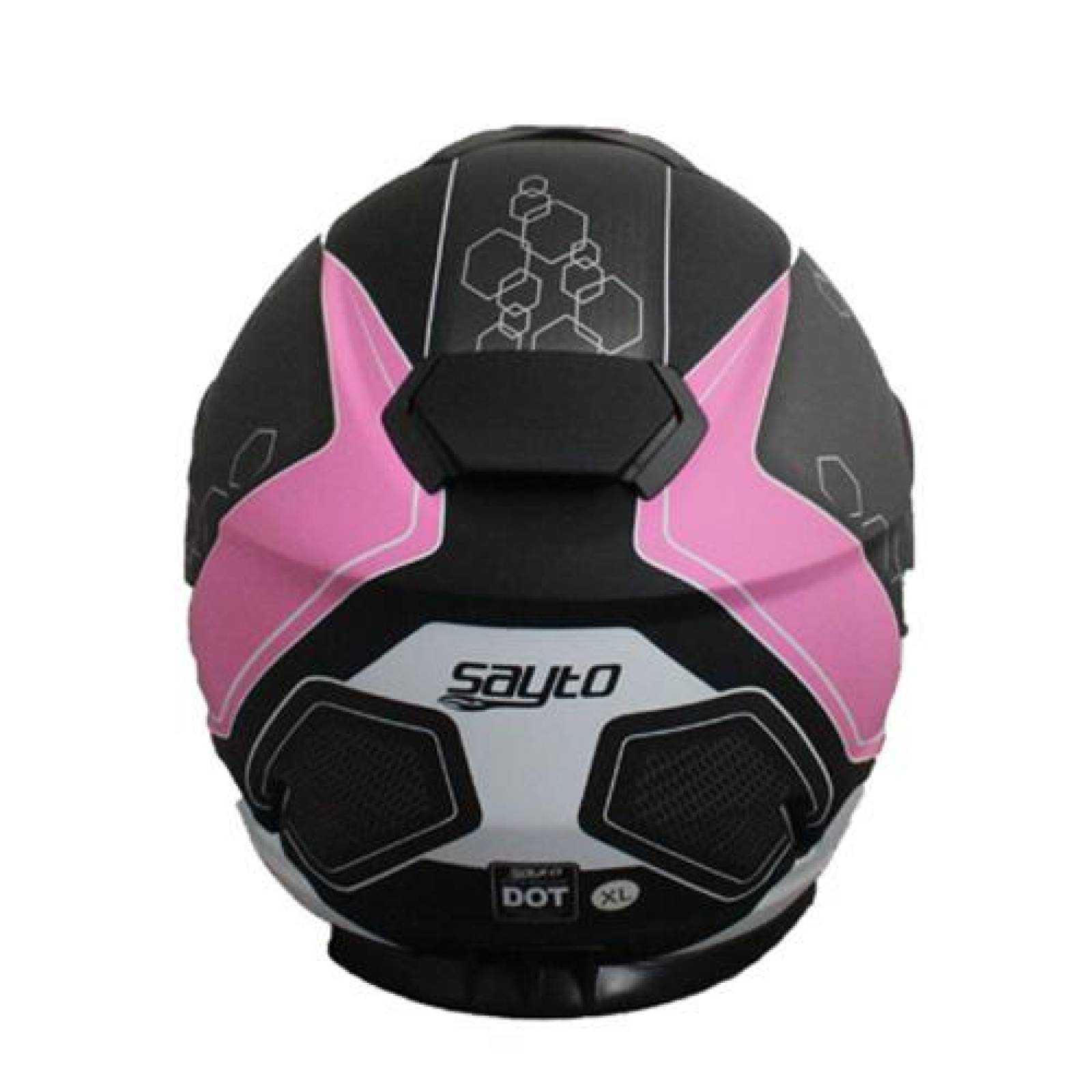 Casco Sayto Pro Racer Rosa Cerrado Talla Xl 