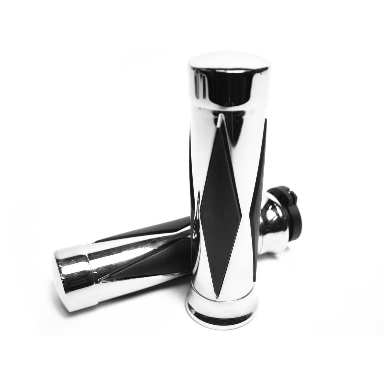 Puños De Aluminio Rombo Cromados/negros 