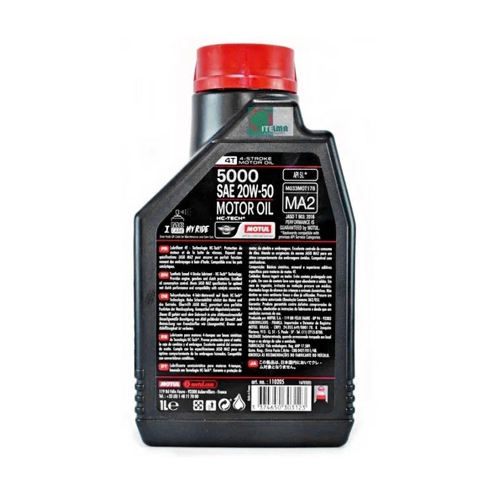 Aceite para moto 4T-1L 20w50 5000 Mineral Motul 