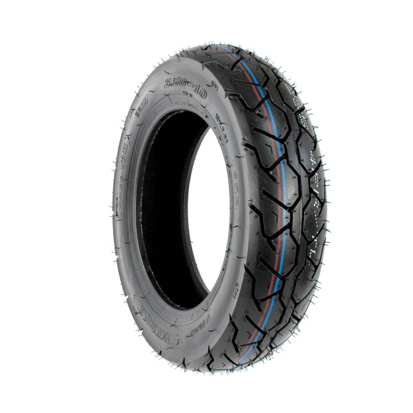Llanta 3.50-10 para moto tubeless 51J 4PR P235 Wanda 