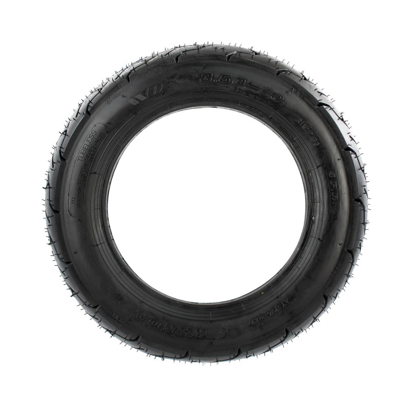 Llanta 3.50-10 para moto tubeless 51J 4PR P235 Wanda 