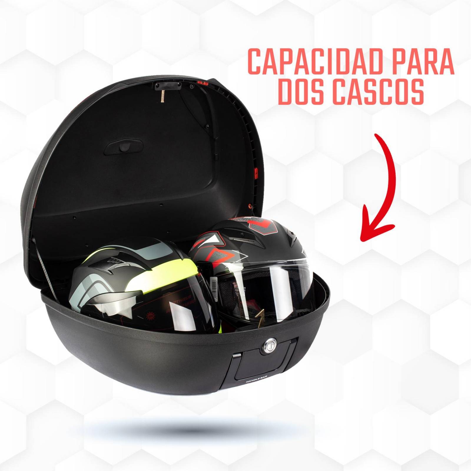 Caja porta equipaje para moto trasera 52 litros 