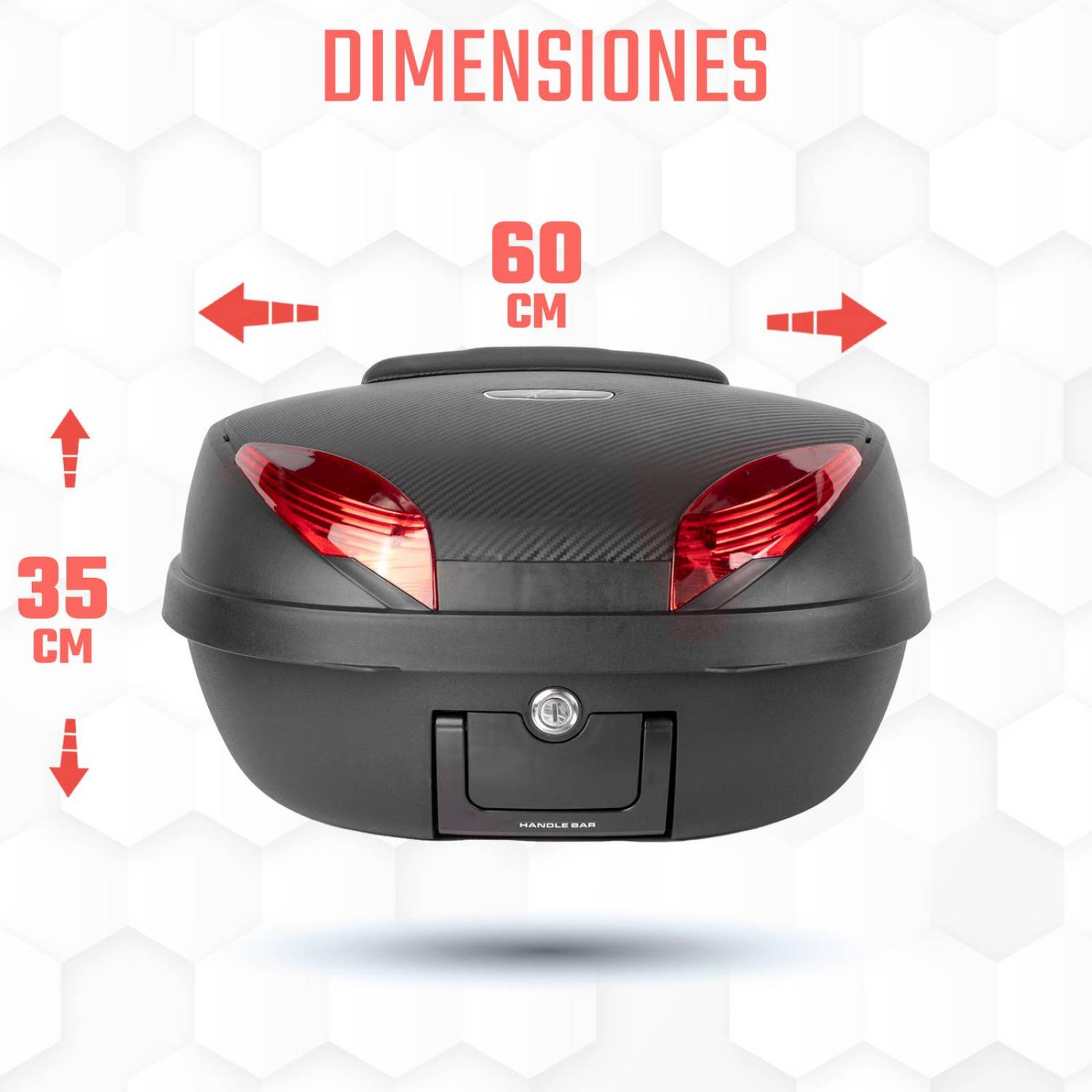 Caja porta equipaje para moto trasera 52 litros 