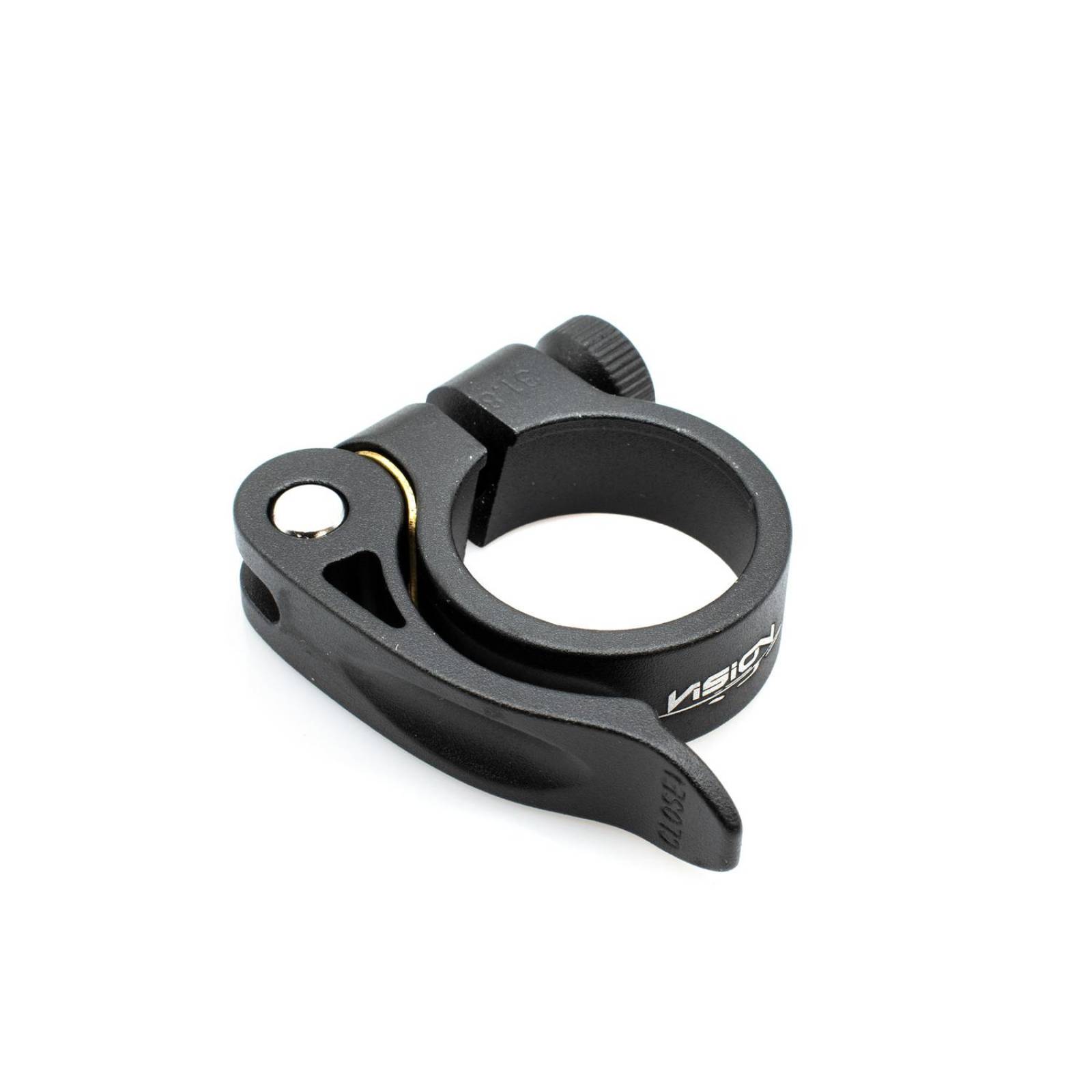 Abrazadera de asiento aluminio para bicicleta con bloqueo 31.8 negro AT-101N Vision 