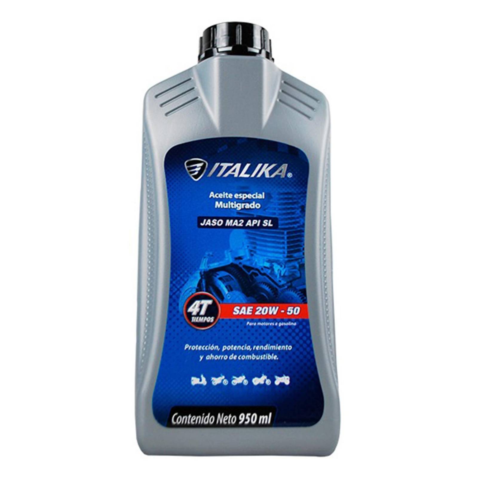 Aceite de motor para moto 1L 4T 20w50 Sae SL Italika 