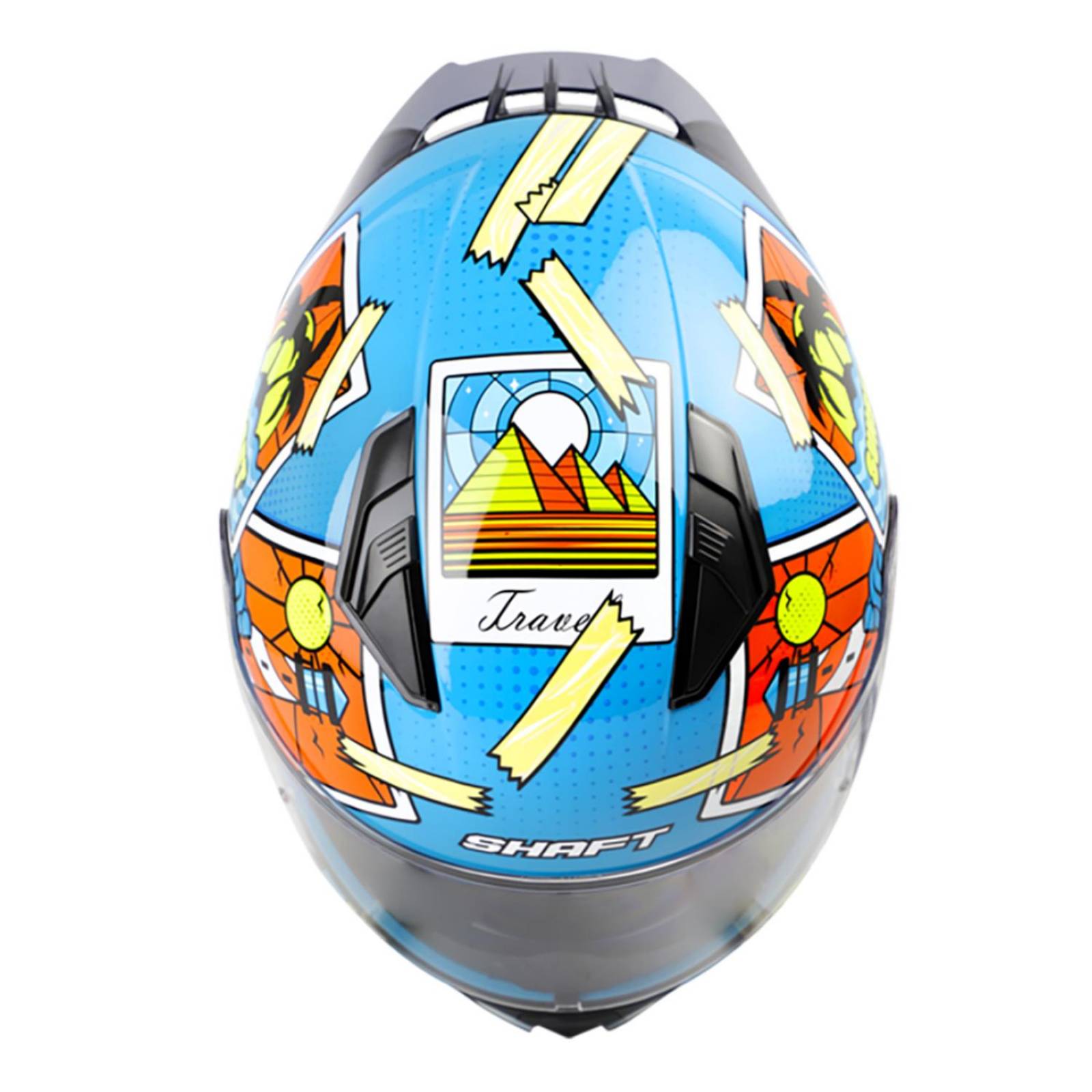 Casco Shaft Integral SH582-SP Azul/Amarillo Neon Talla XL 