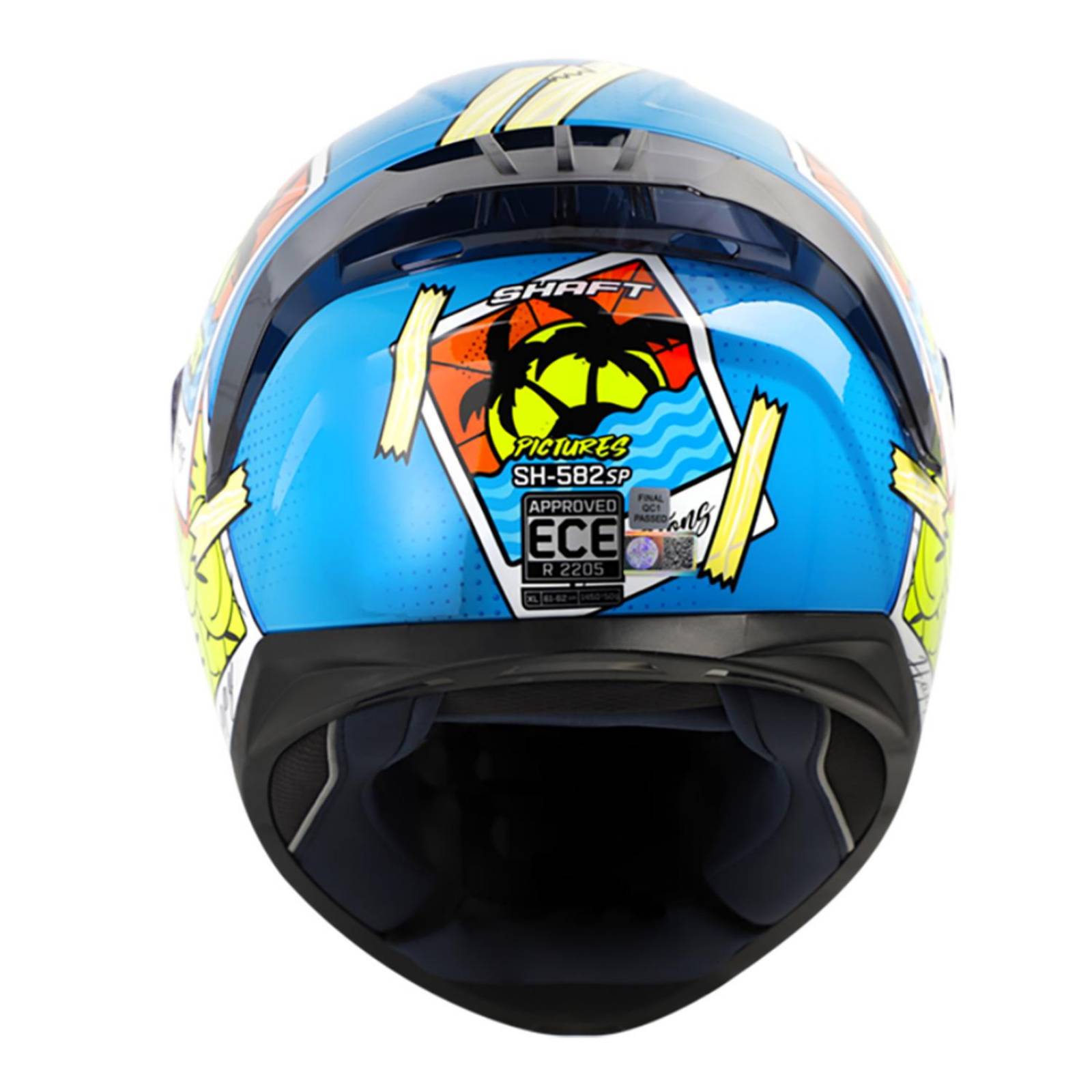 Casco Shaft Integral SH582-SP Azul/Amarillo Neon Talla XL 