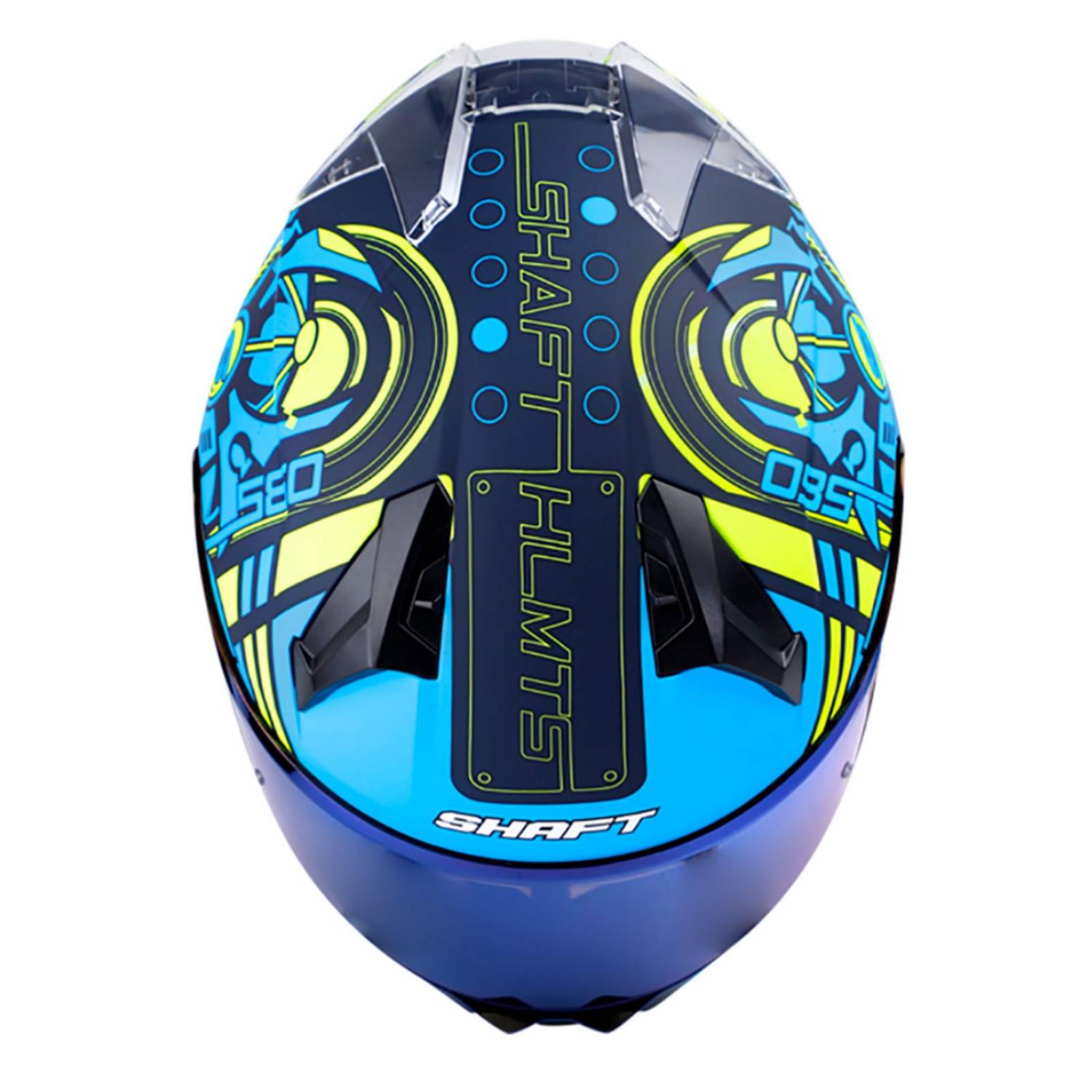 Casco Shaft Integral SH560 Azul navy matte/Amarillo Neón Talla XL 