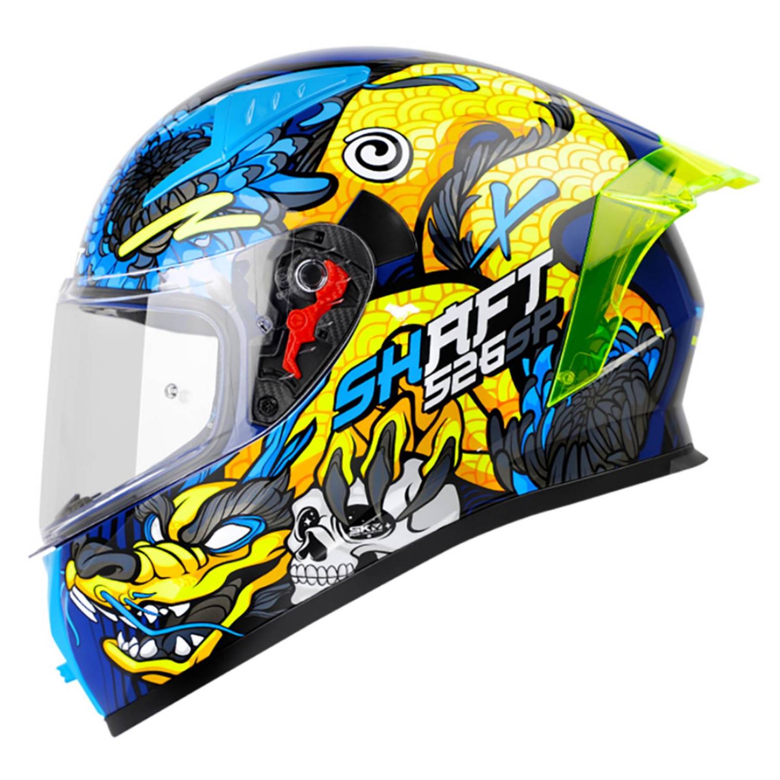 Casco Shaft Integral SH526-SP Azul Navy/Amarillo Neón Talla XL 