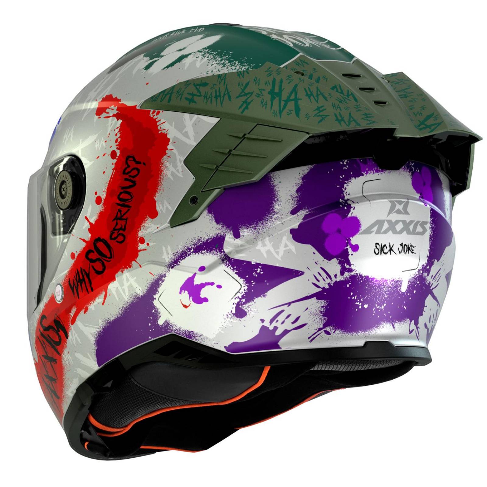 Casco para moto gris Talla L Hawk Sick Joker Axxis