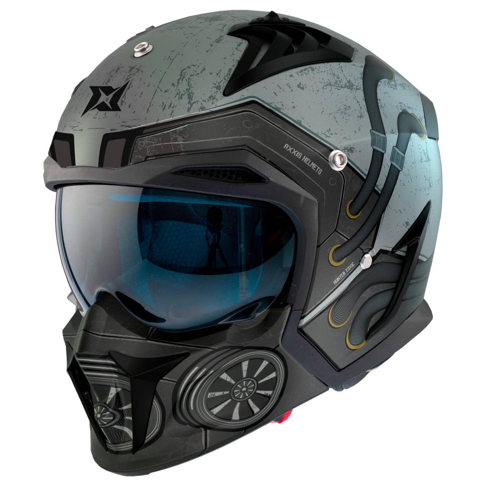 Casco modular para moto Mate Talla XL Axxis Hunter Toxic