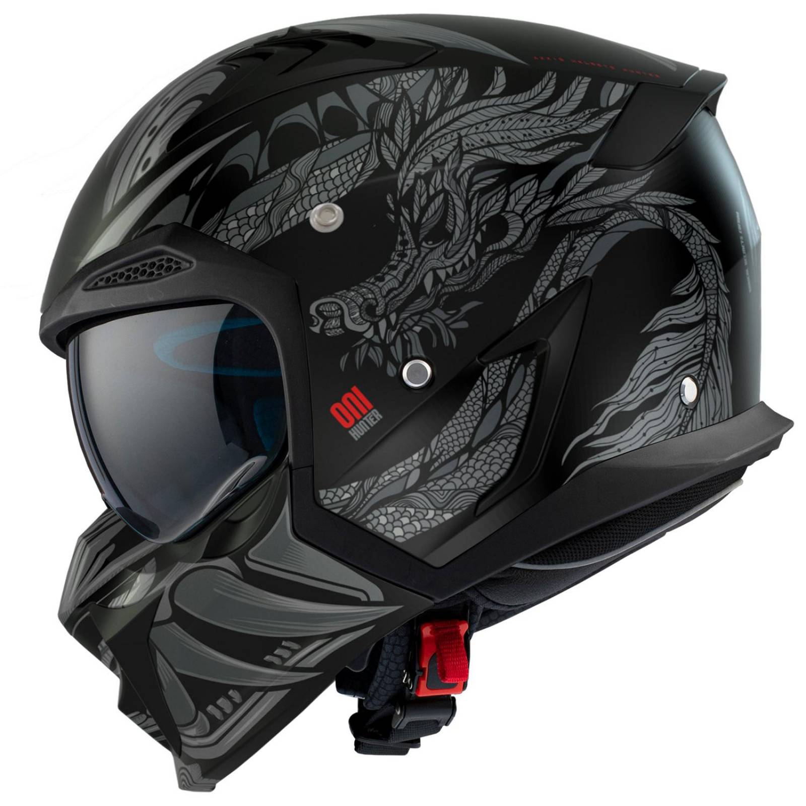 Casco modular para moto Mate gris Talla XL Hunter Oni Axxis 