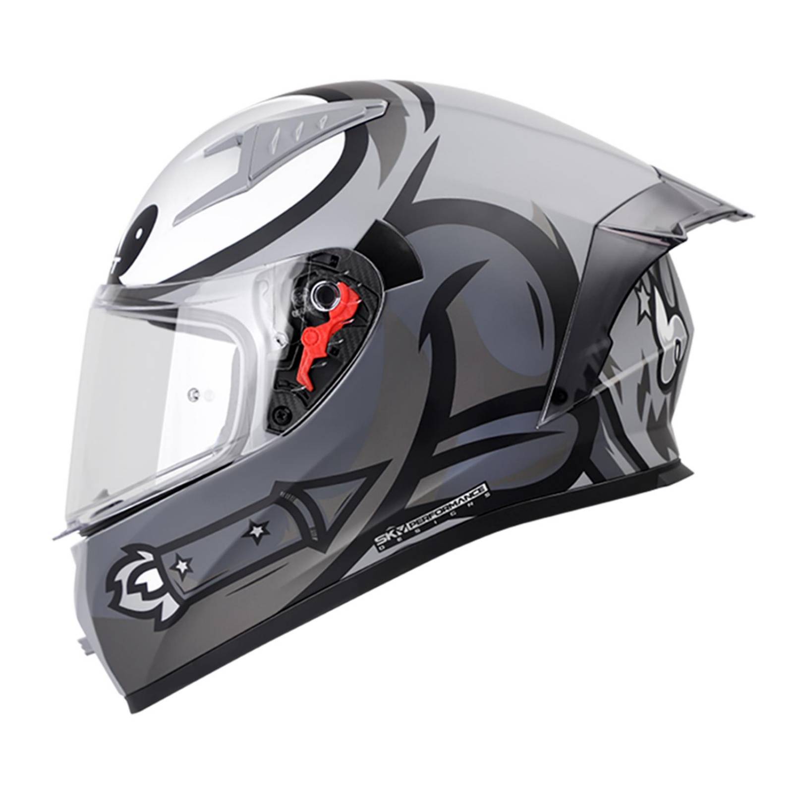 Casco para moto certificado SH526 Gris Talla XL TNT Shaft 