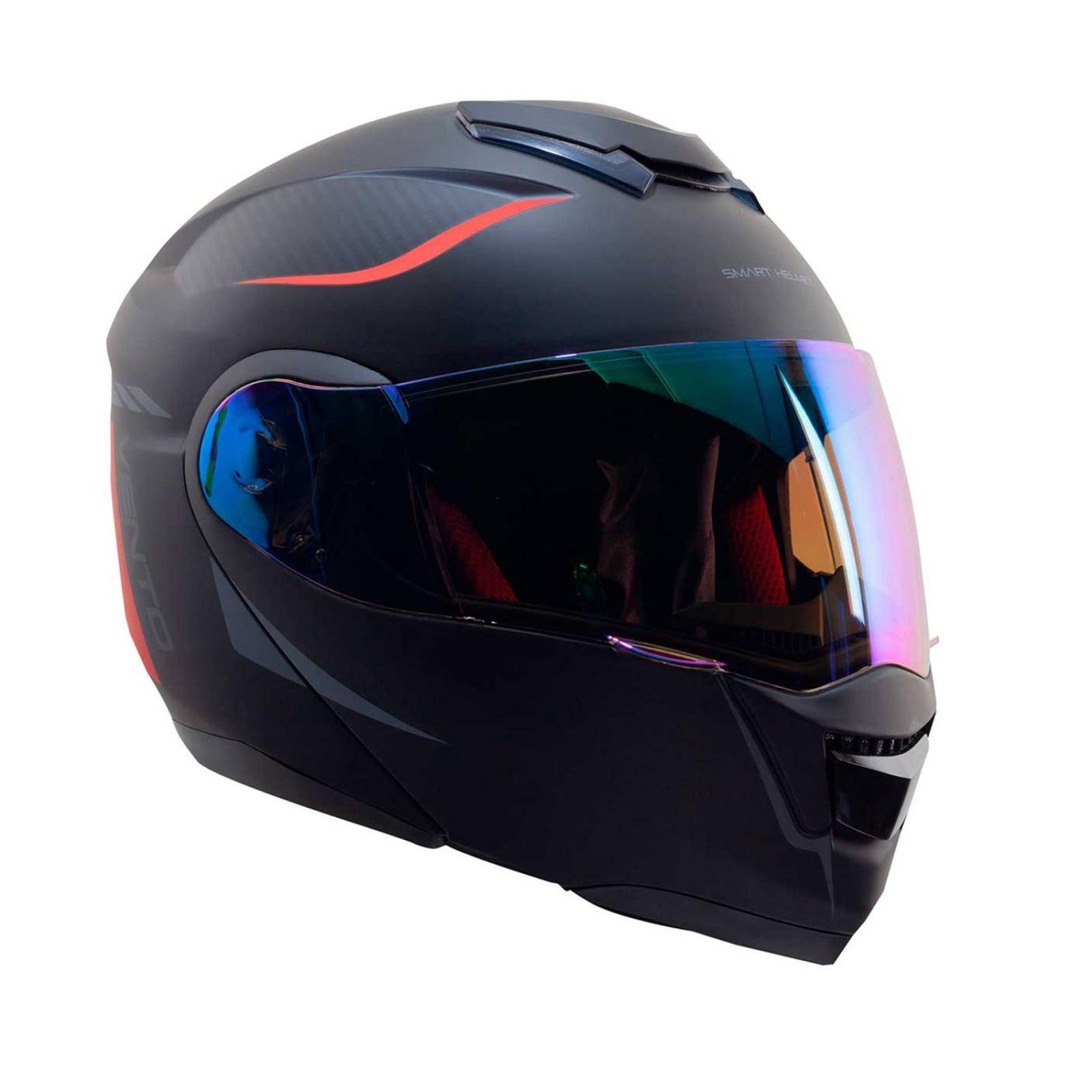 Casco abatible para moto y bluetooth Rojo Talla M GTV1 Vento 