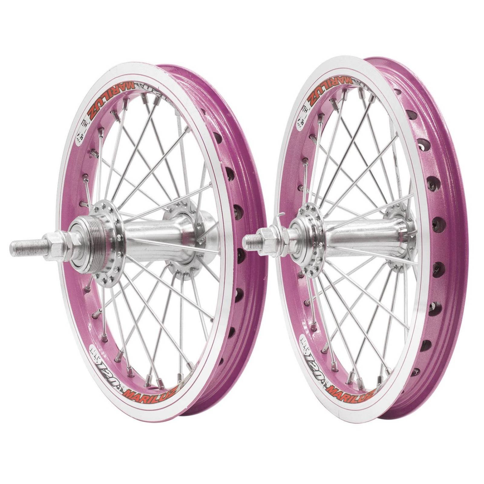 Ruedas bicicleta R12 28H rin rosa aluminio Infantil Bicimex