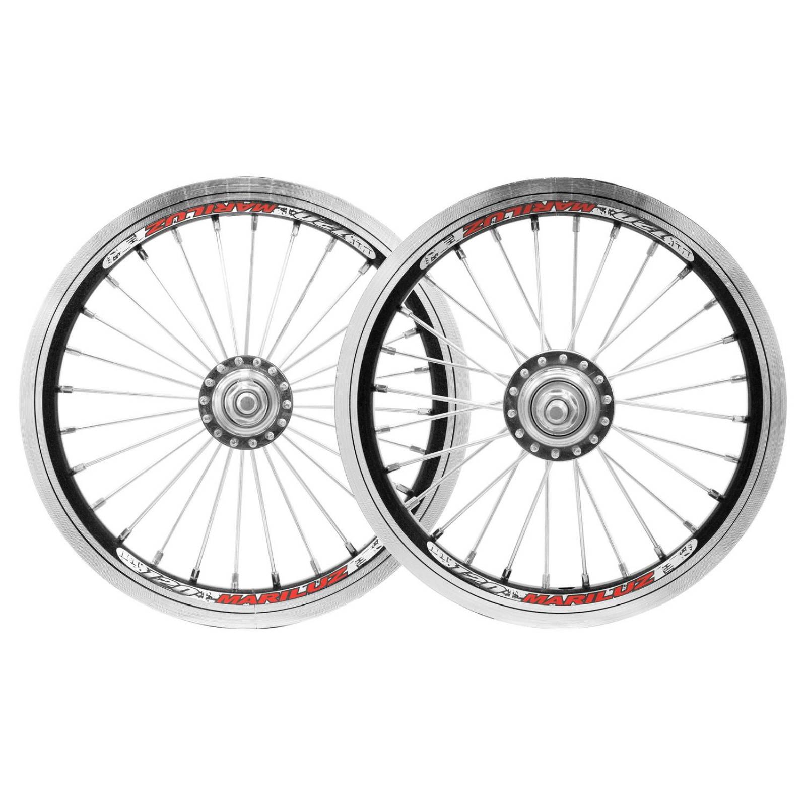 Ruedas bicicleta R12 28H rin negro aluminio Recto Bicimex 