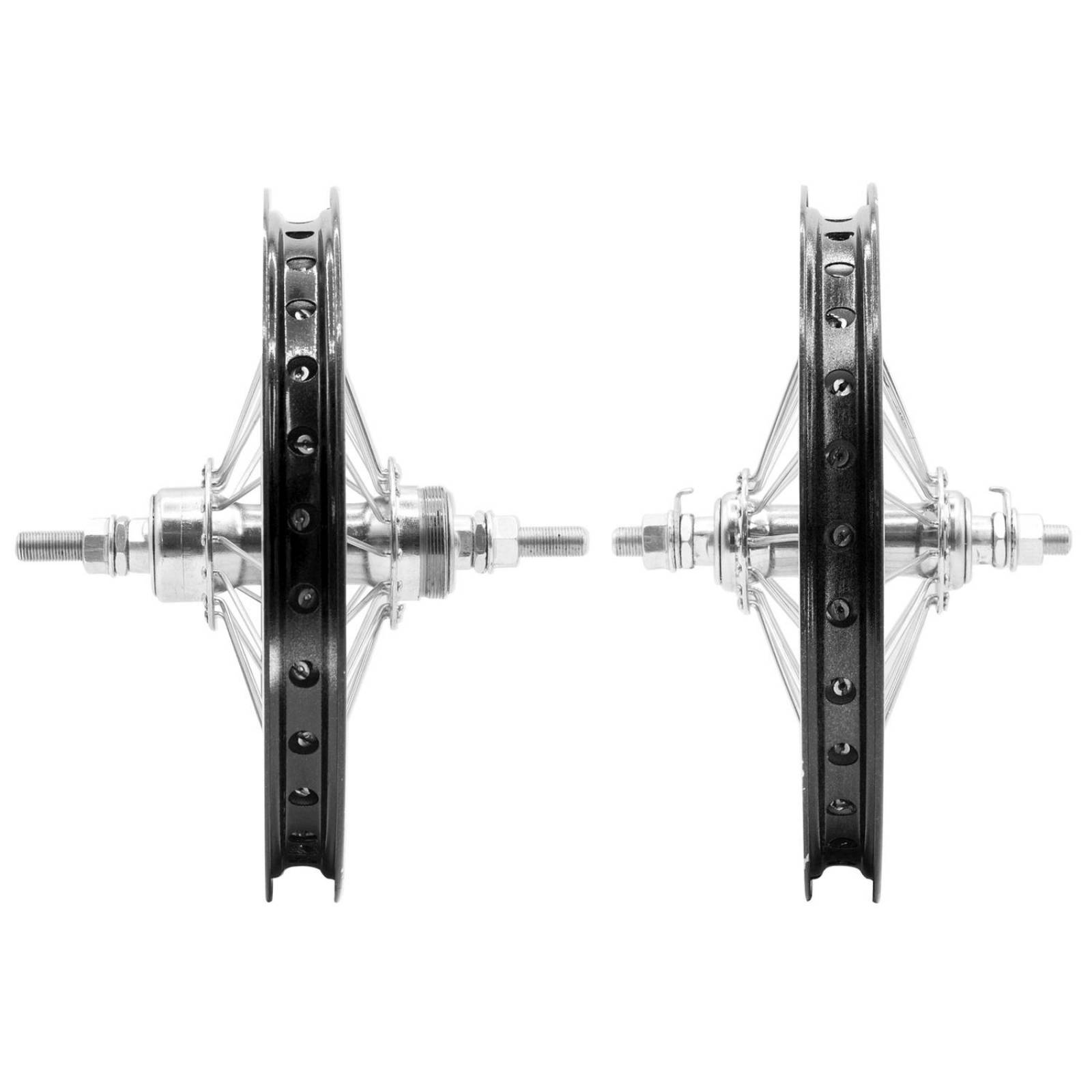 Ruedas bicicleta R12 28H rin negro aluminio Recto Bicimex 