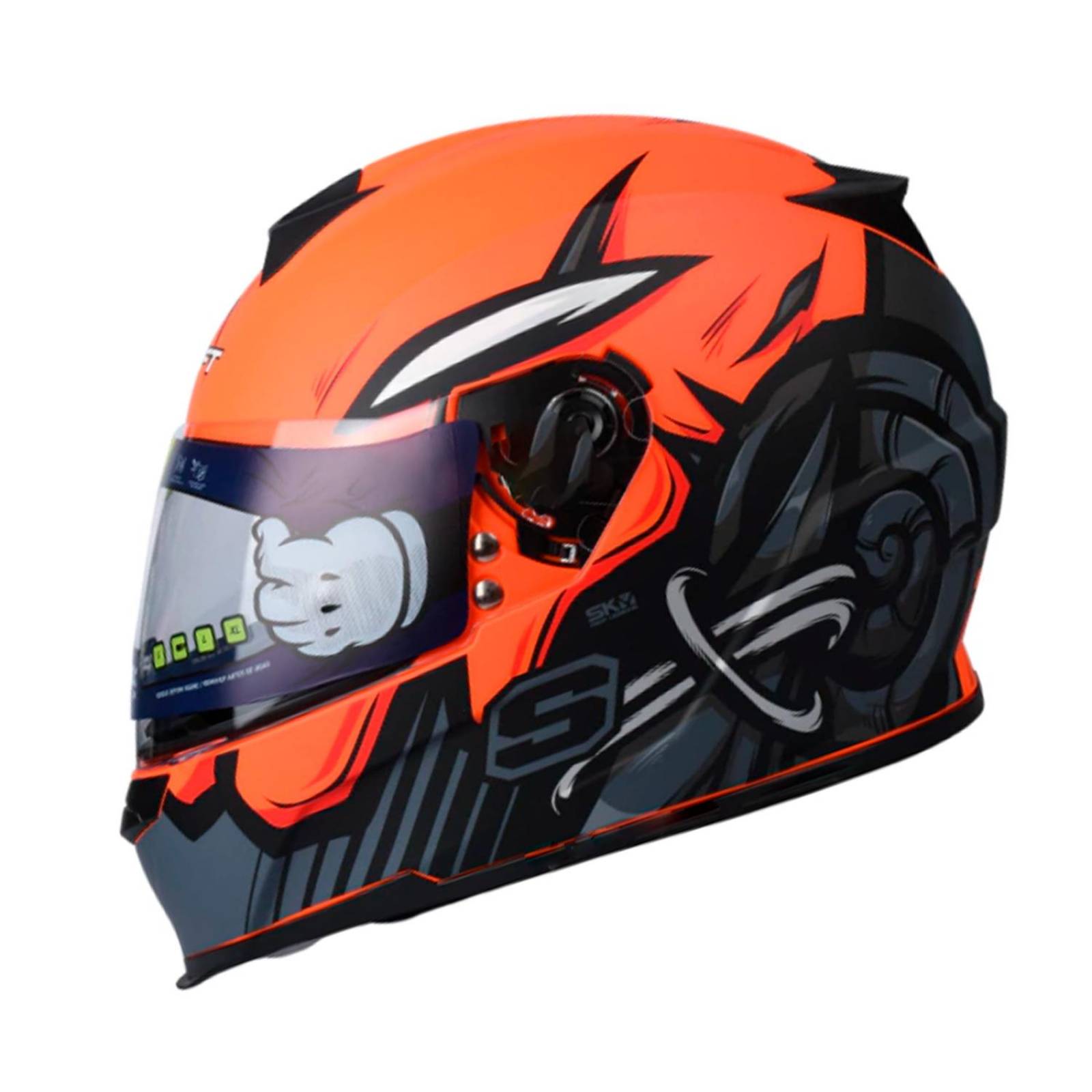 Casco discount naranja moto