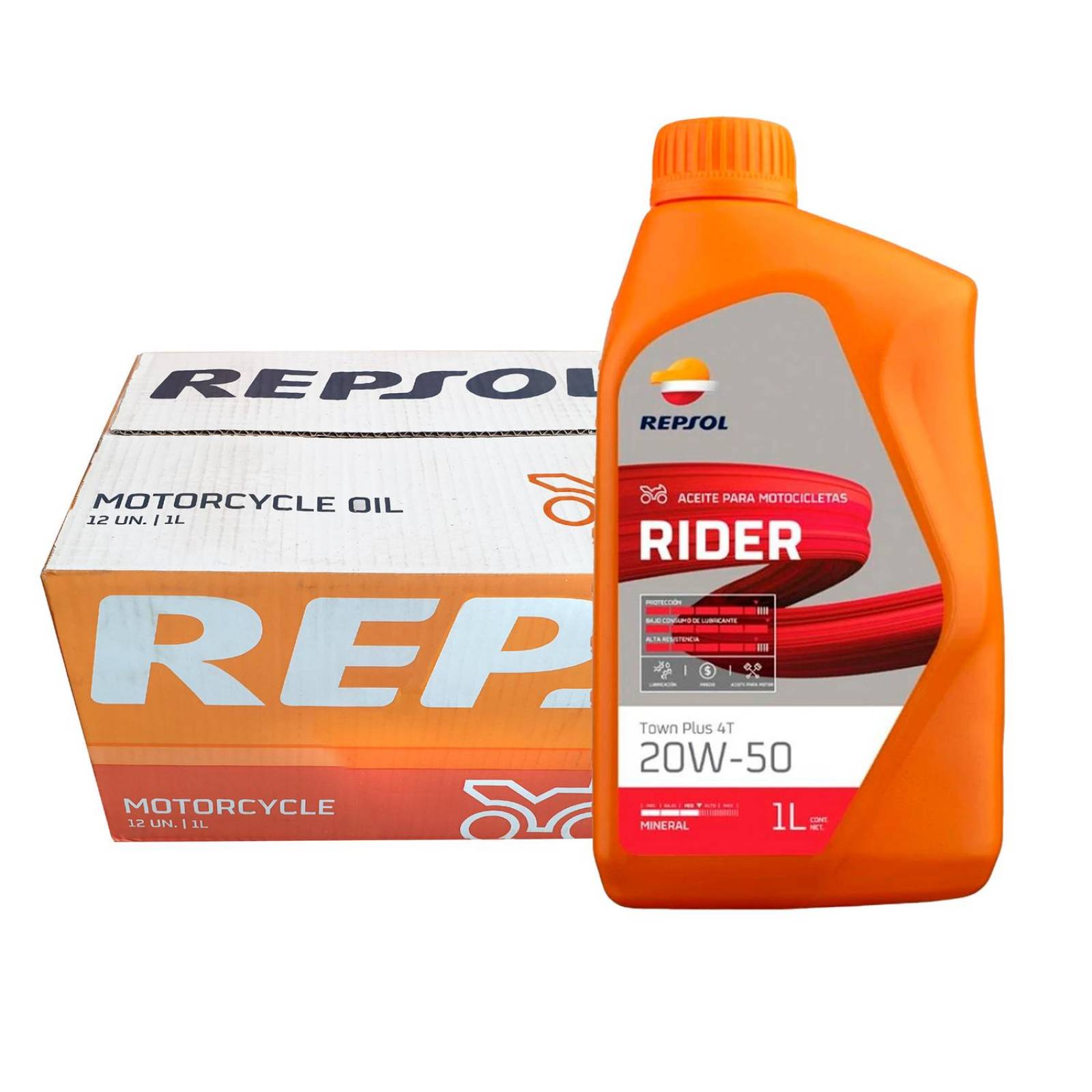 Caja Aceite para moto 4T 20w50 mineral 12pz Town Repsol 