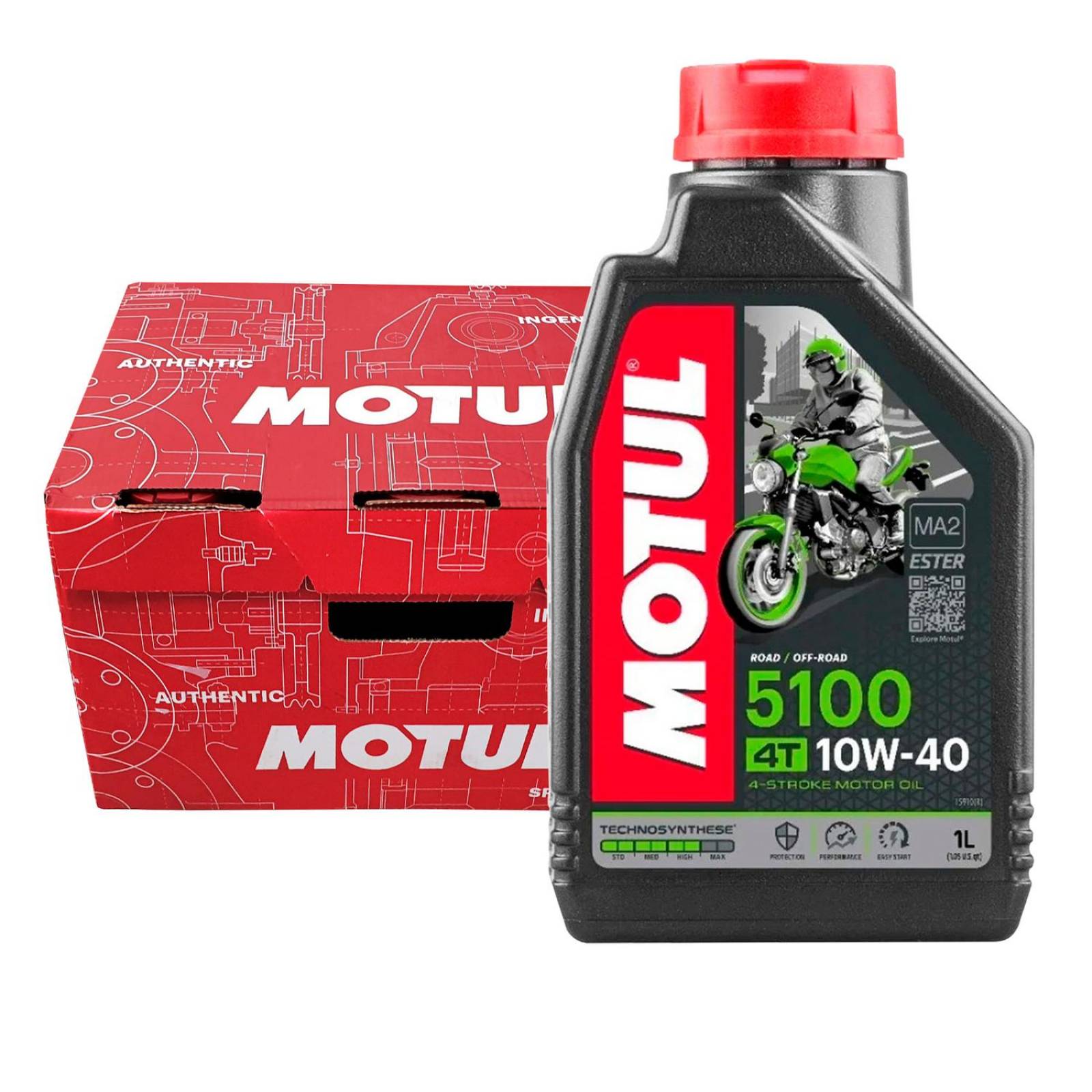 Caja Aceite para moto 4T 10w40 semisintetico 12pz 5100 Motul 