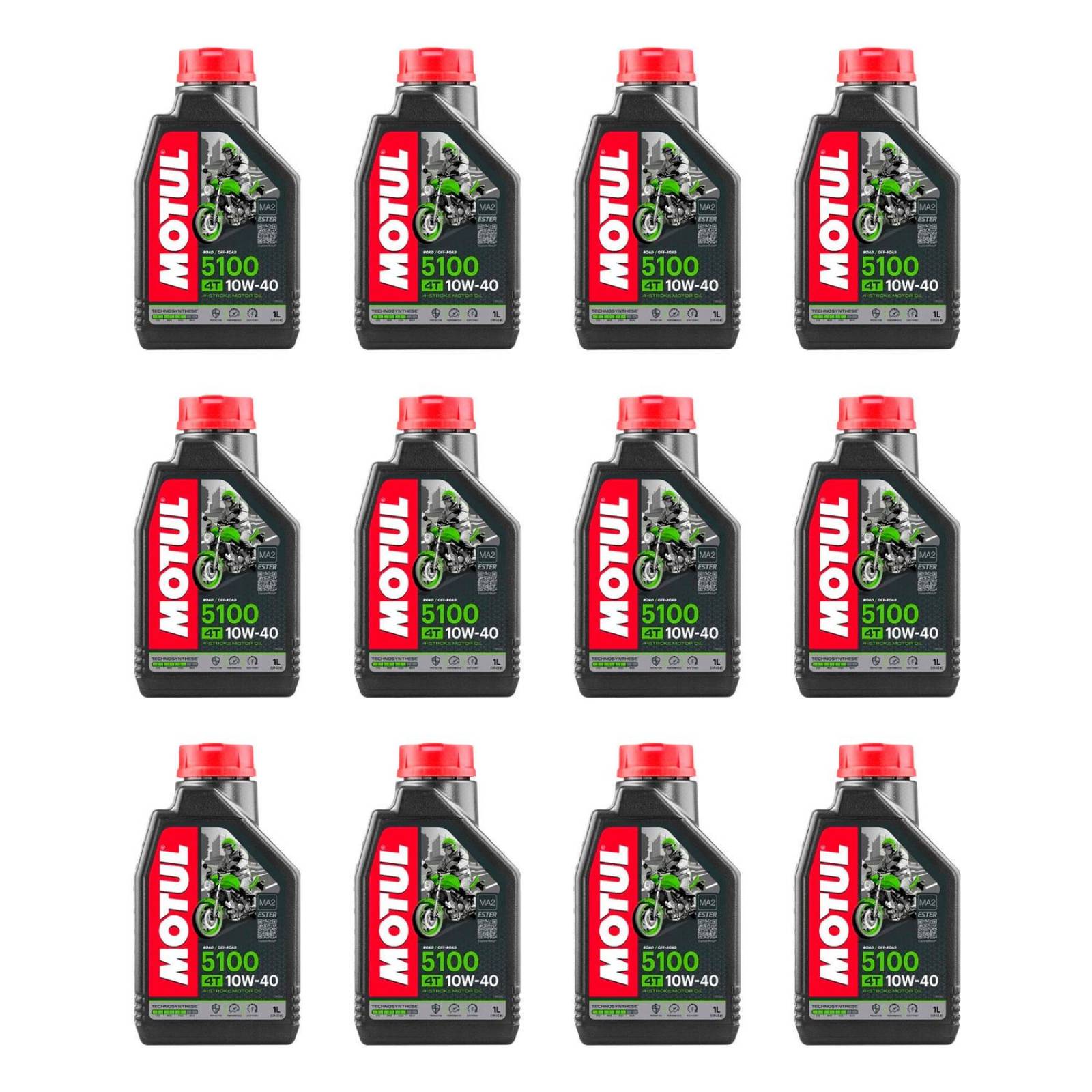 Caja Aceite para moto 4T 10w40 semisintetico 12pz 5100 Motul 