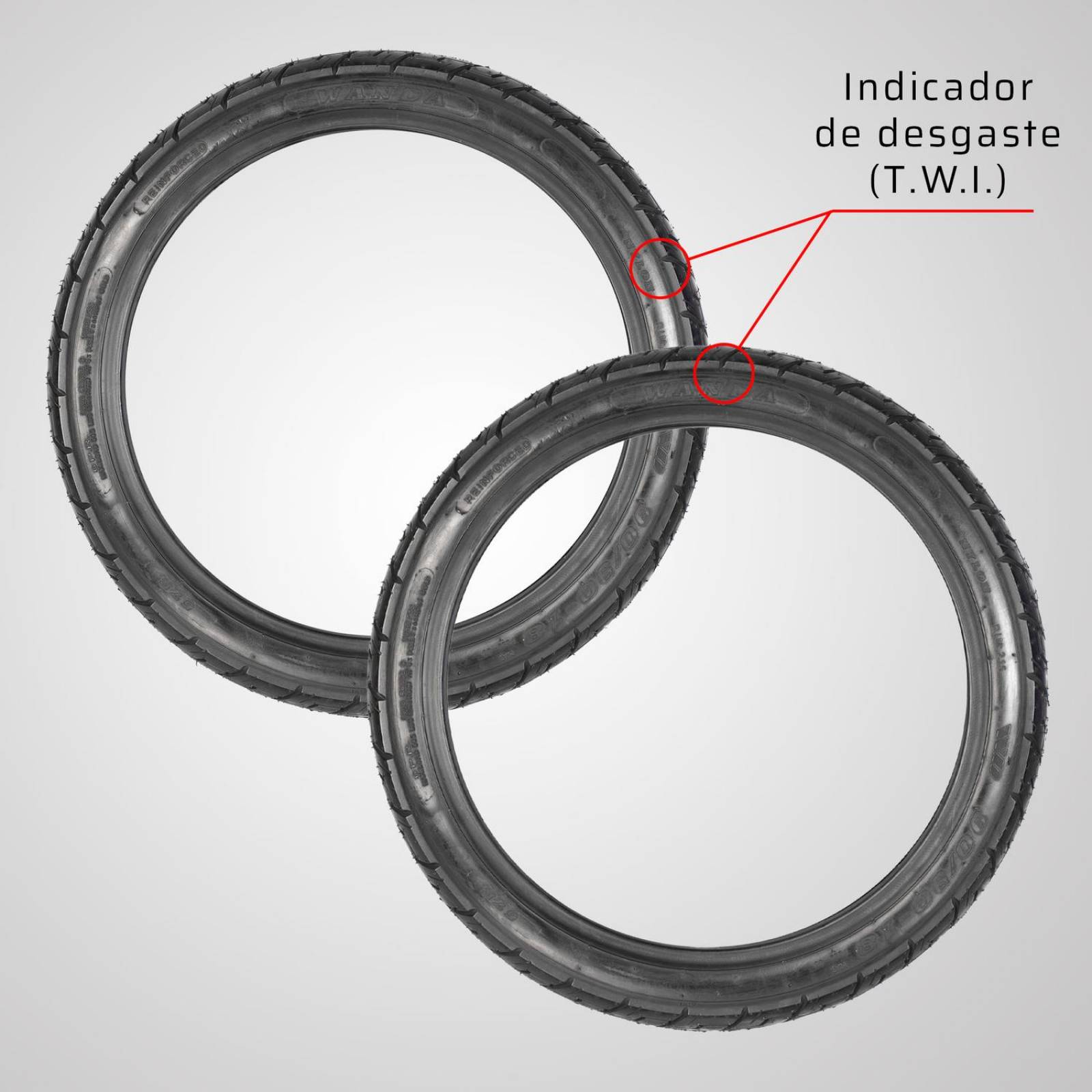 Set Llantas 90/90-18 para moto Tubeless 57R P822 Wanda