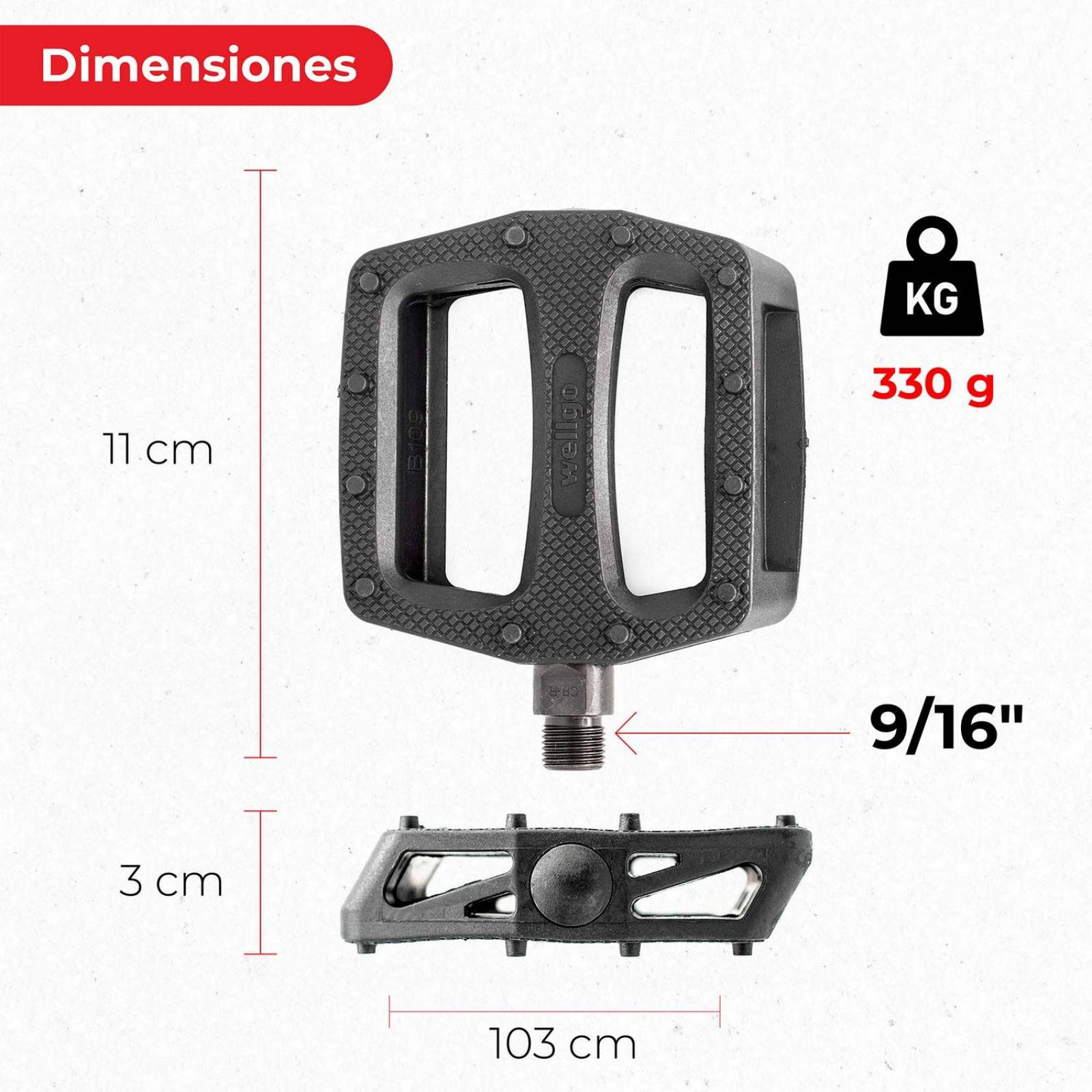 Pedales para bicicleta spinning 9/16 B109N Wellgo 