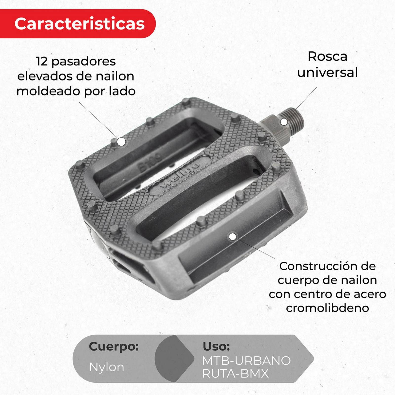Pedales para bicicleta spinning 9/16 B109N Wellgo 