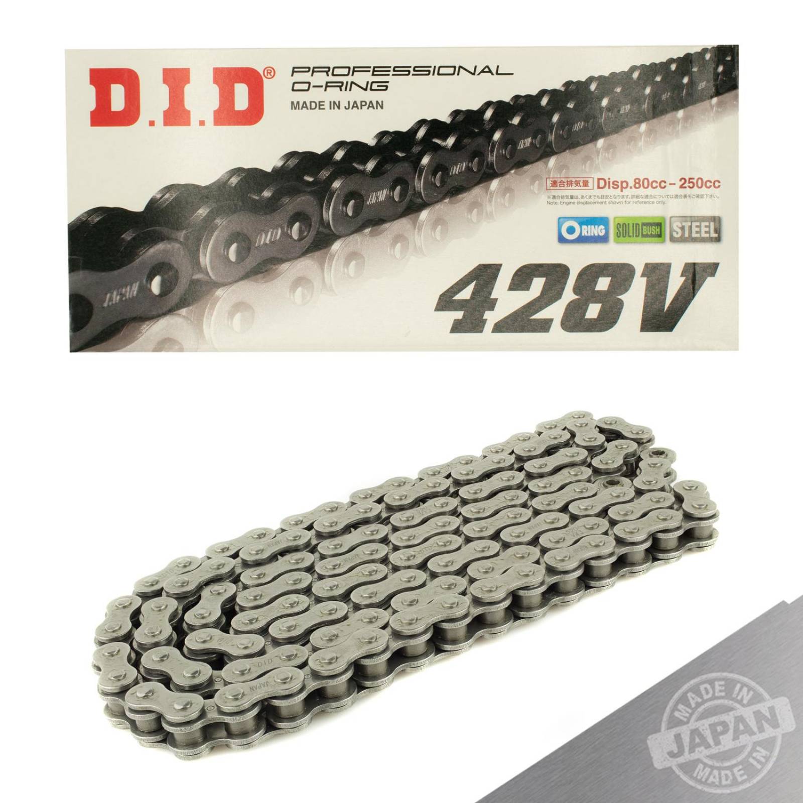 Cadena para moto 428V x 132 eslabones Oil Ring DID 