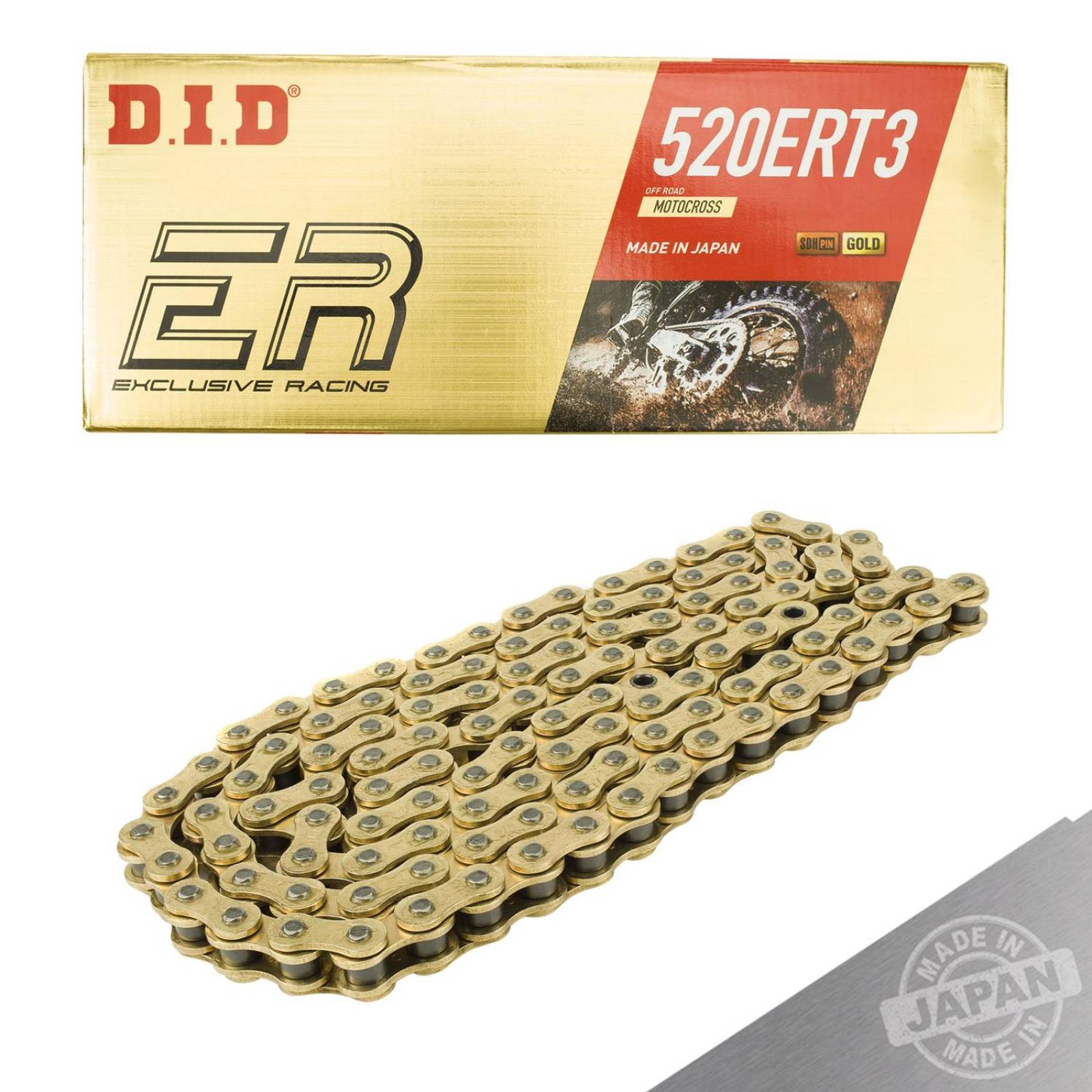 Cadena para moto 520 ERT X 116L Gold Motocross DID 