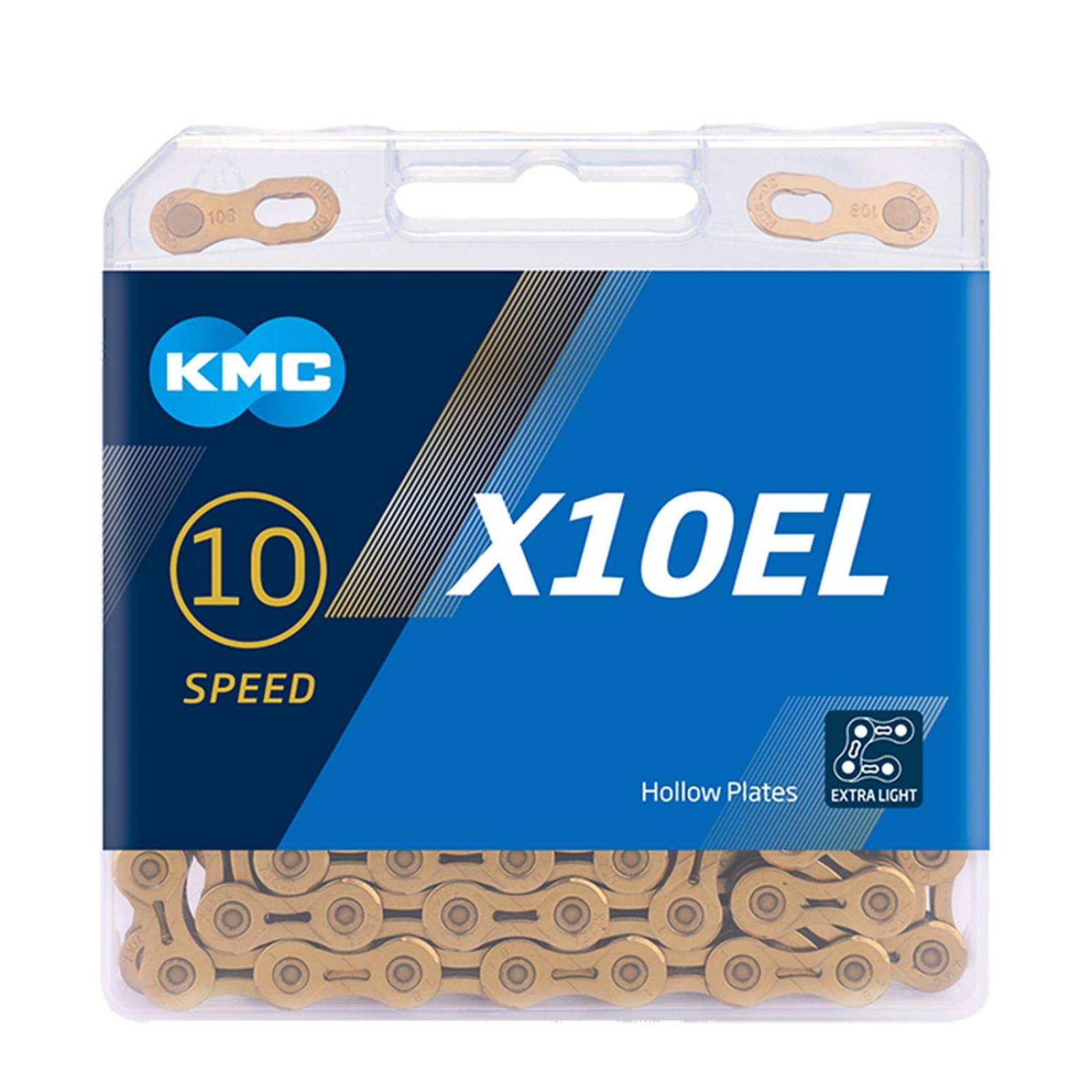 Cadena para bicicleta 10 pasos 1/2x11/128 116L dorada TI KMC