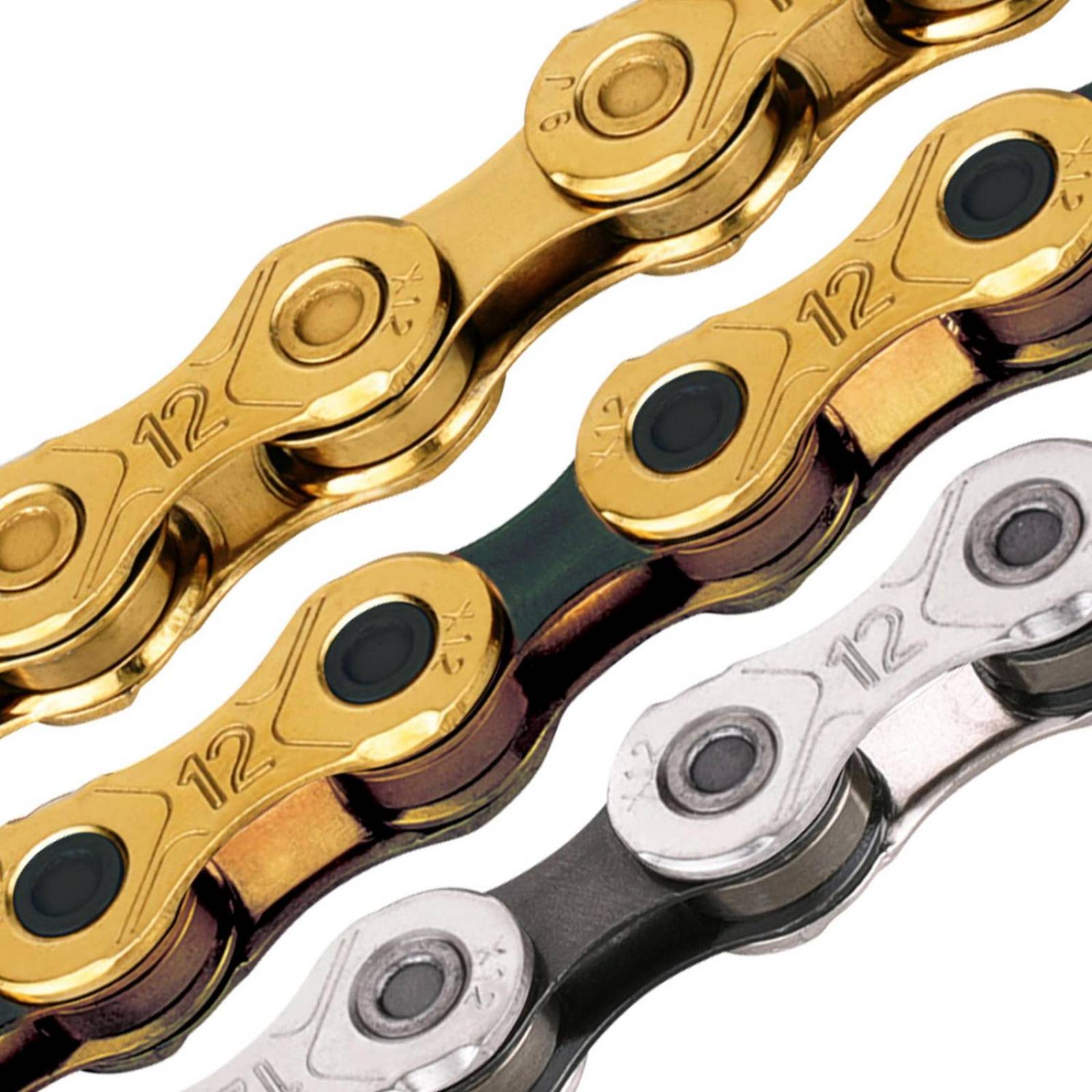 Cadena bicicleta 12 pasos 1/2x11/28 126L dorada TIBK KMC 