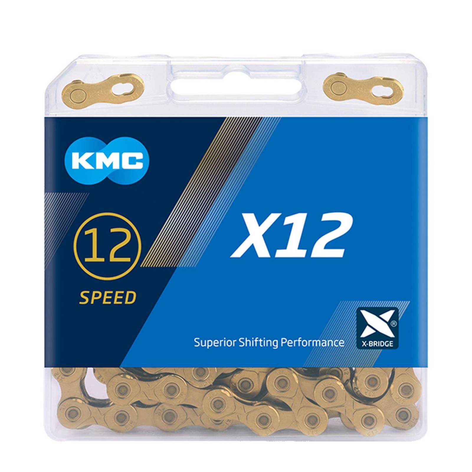 Cadena bicicleta 12 pasos 1/2x11/28 126L dorada TIBK KMC 