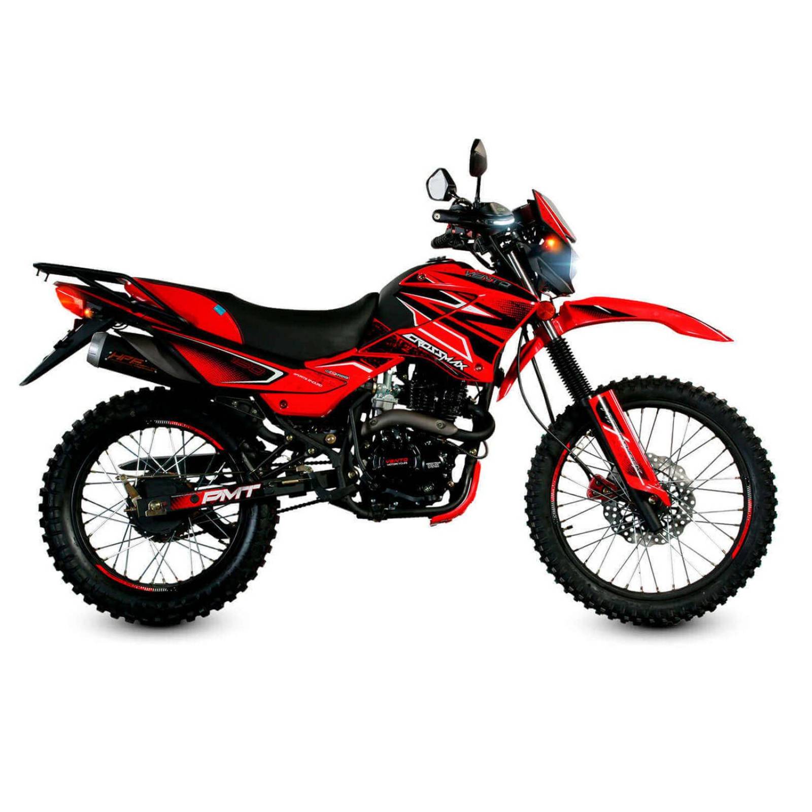 Motocicleta Crossmax 150 CC Vento Color Rojo con negro