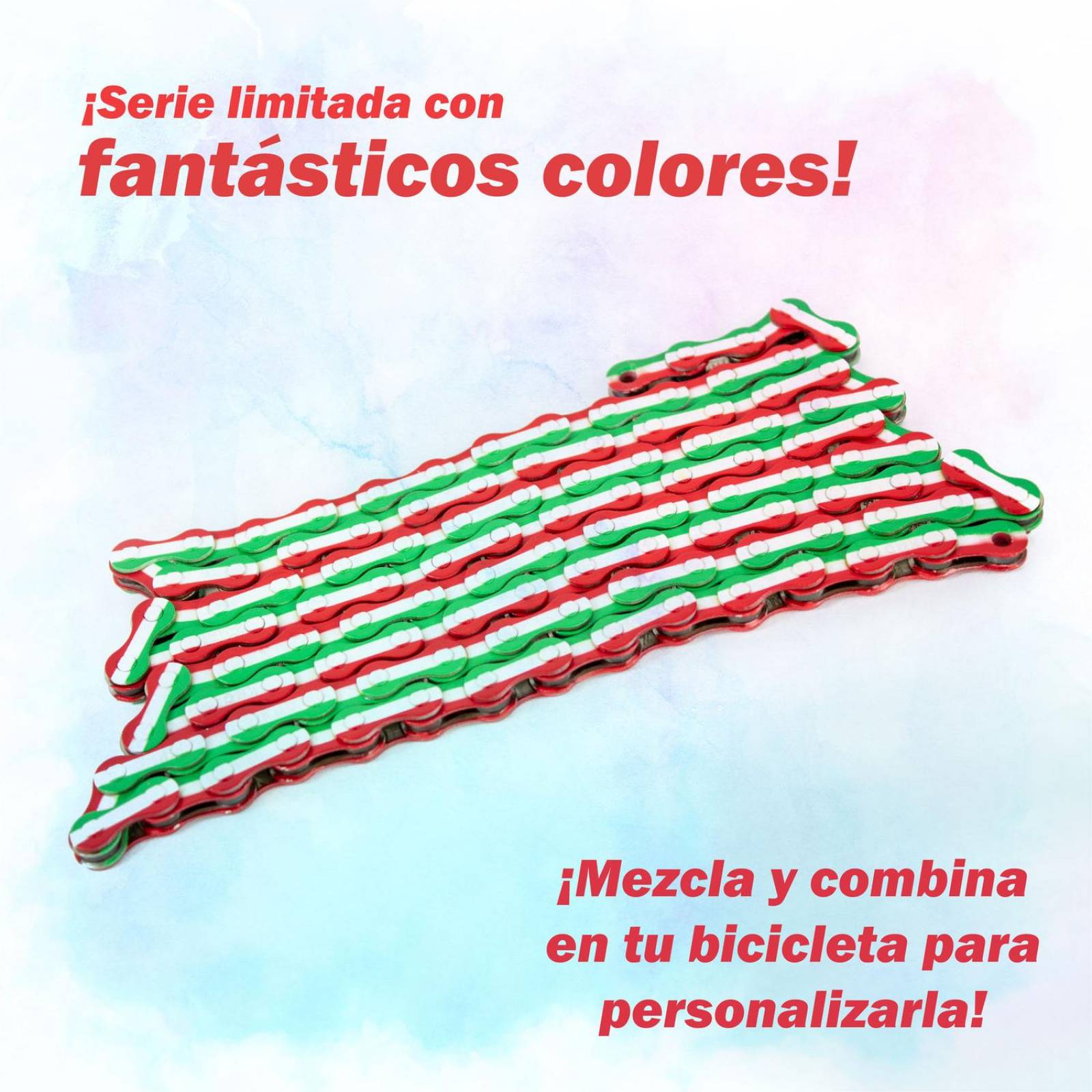 Cadena bicicleta 6/10 pasos 116L rojo Patriot KMC 