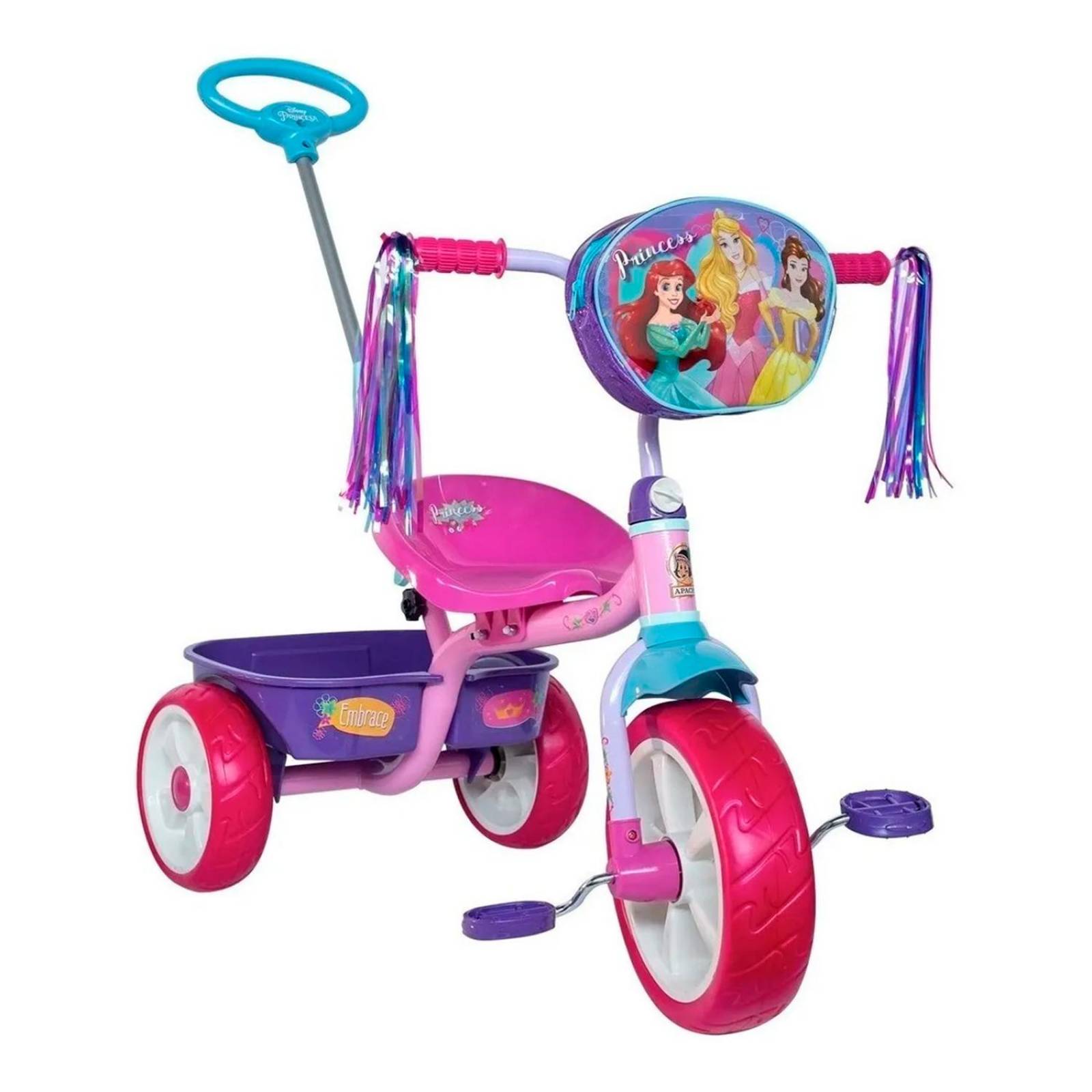 Triciclo Apache para niña Princesas Disney Barra Empuje 