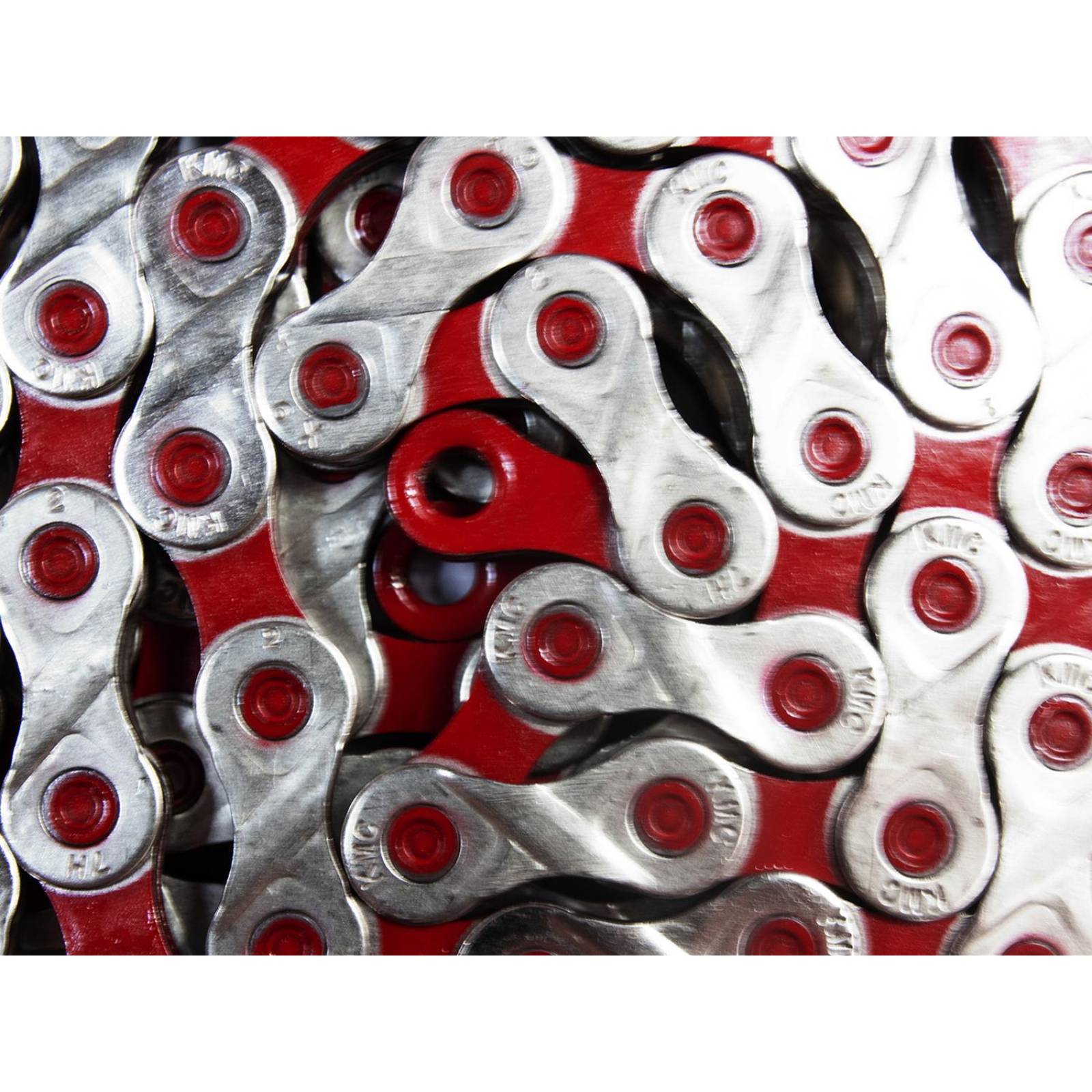 Cadena para bicicleta 9 pasos 116L 1/2x11/128 roja EPT KMC 