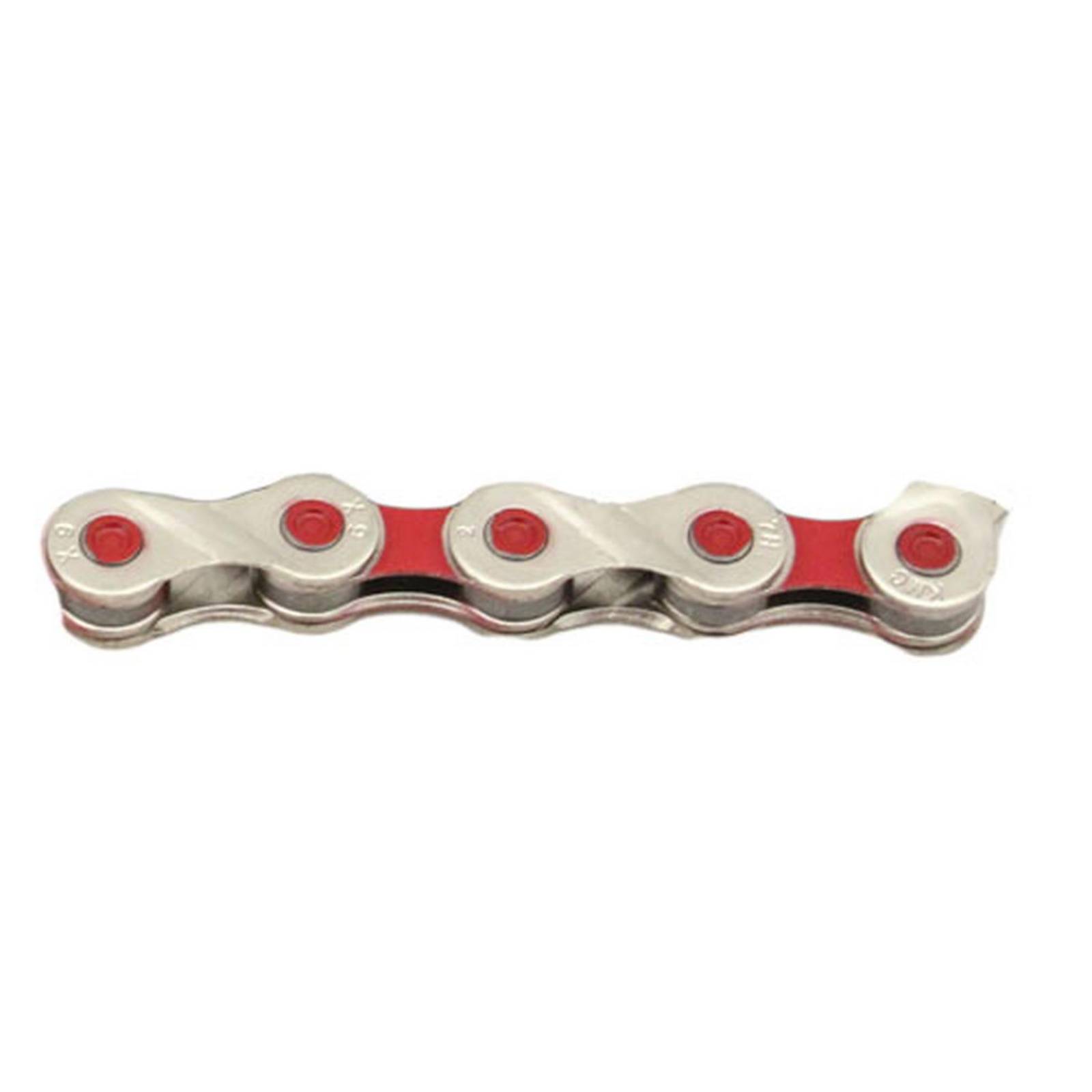 Cadena para bicicleta 9 pasos 116L 1/2x11/128 roja EPT KMC 