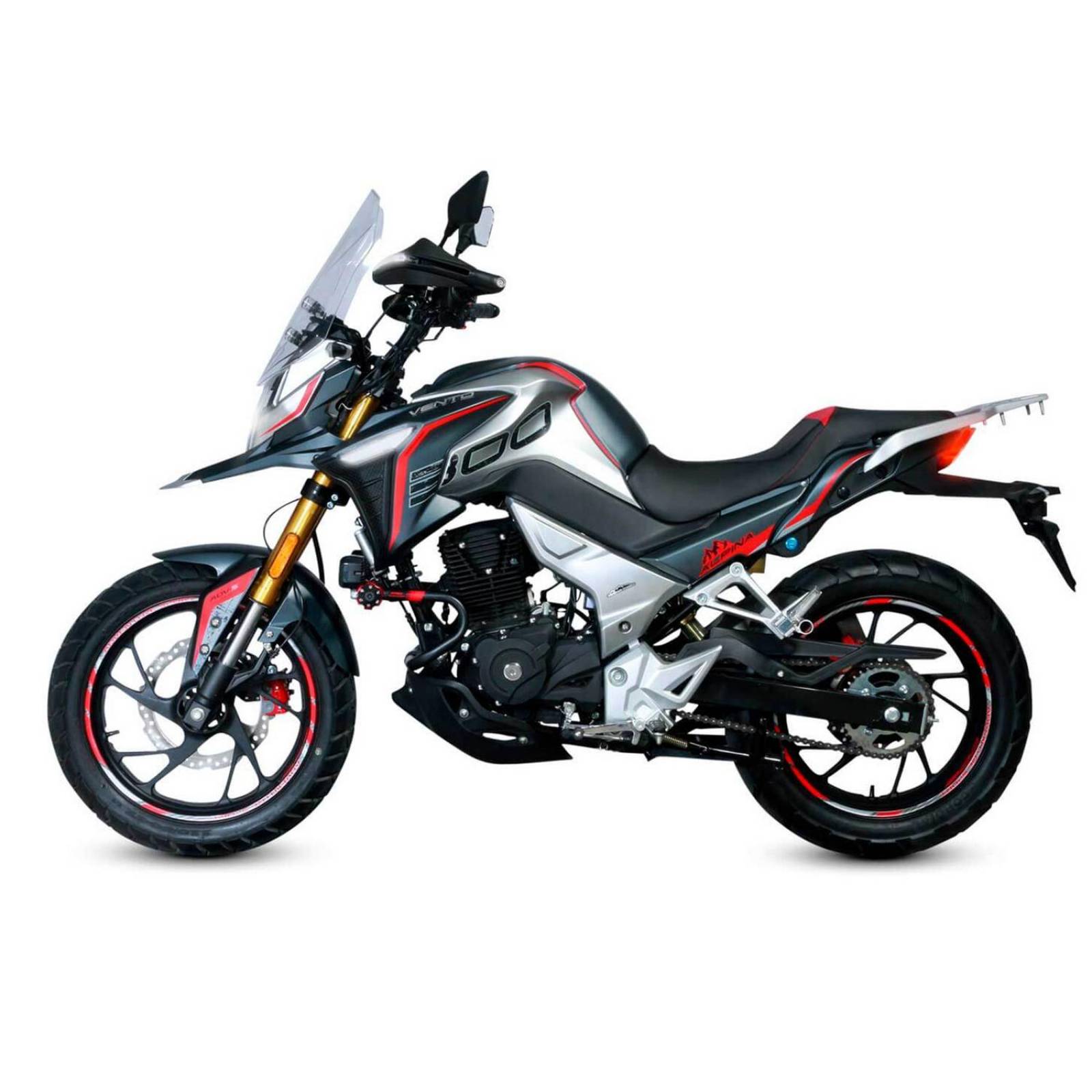 Motocicleta Vento Alpina 300 Negra Roja 2024 